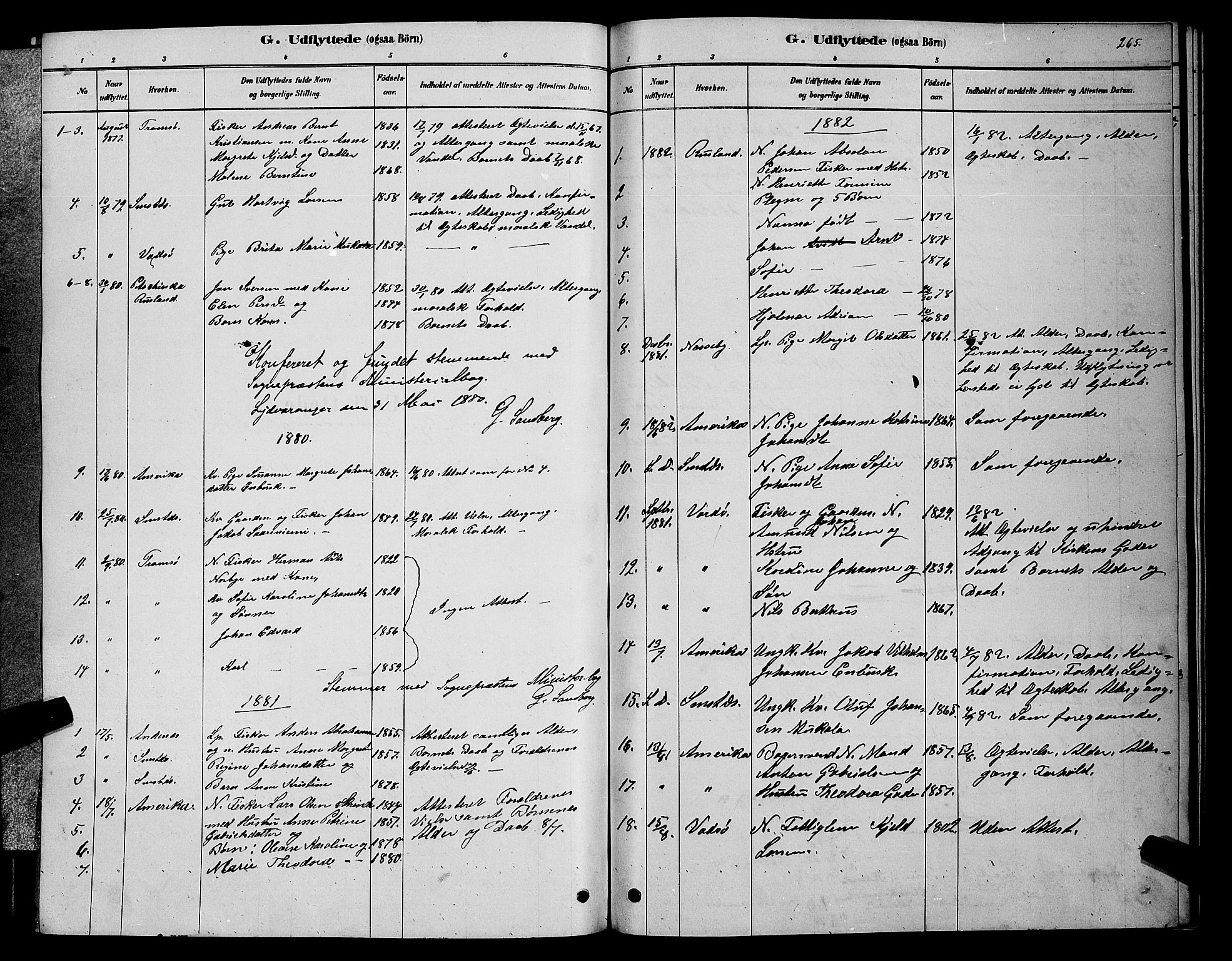 Sør-Varanger sokneprestkontor, AV/SATØ-S-1331/H/Hb/L0003klokker: Parish register (copy) no. 3, 1878-1891, p. 265