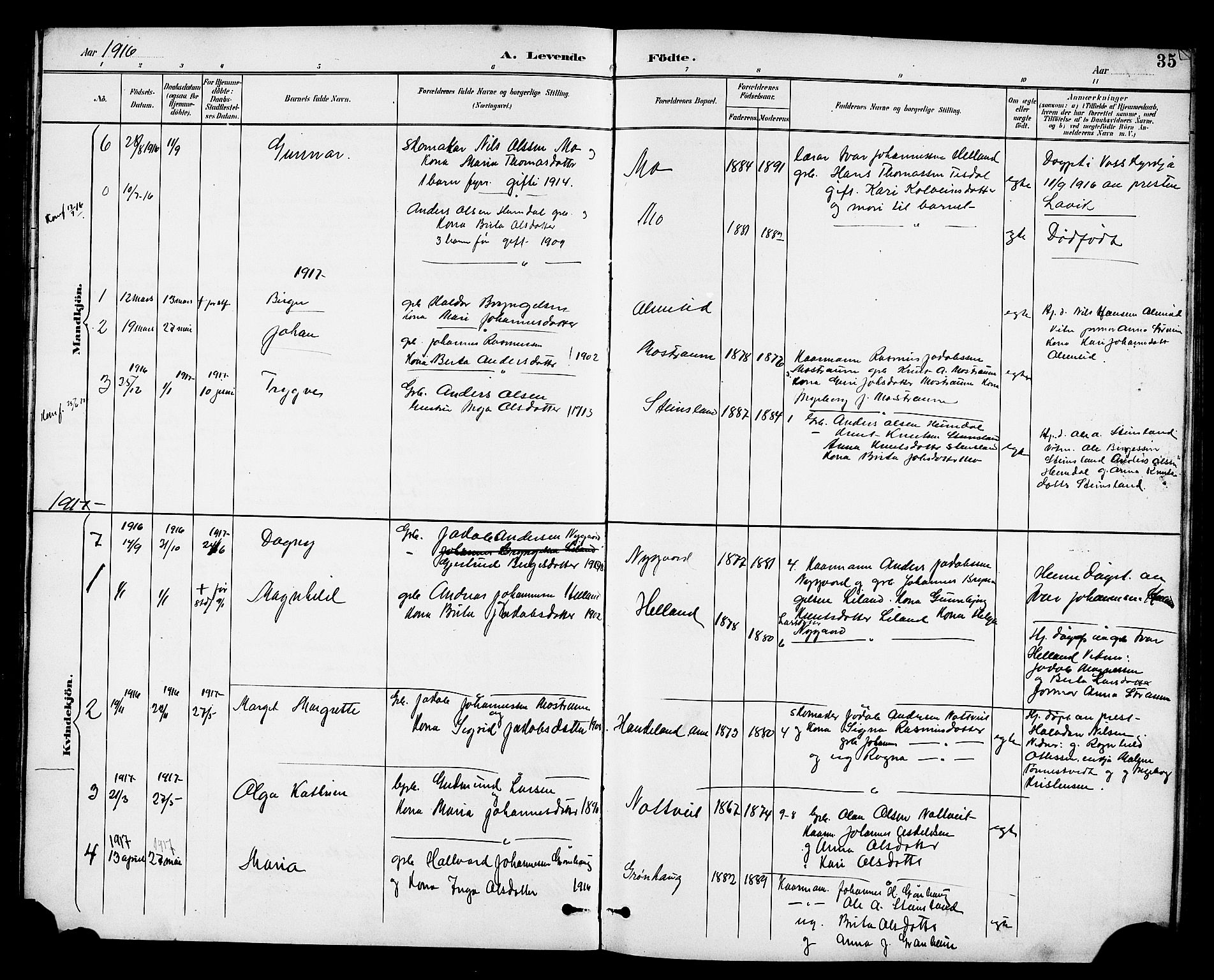 Osterfjorden Soknepresembete, AV/SAB-A-77301: Parish register (copy) no. B 2, 1891-1922, p. 35