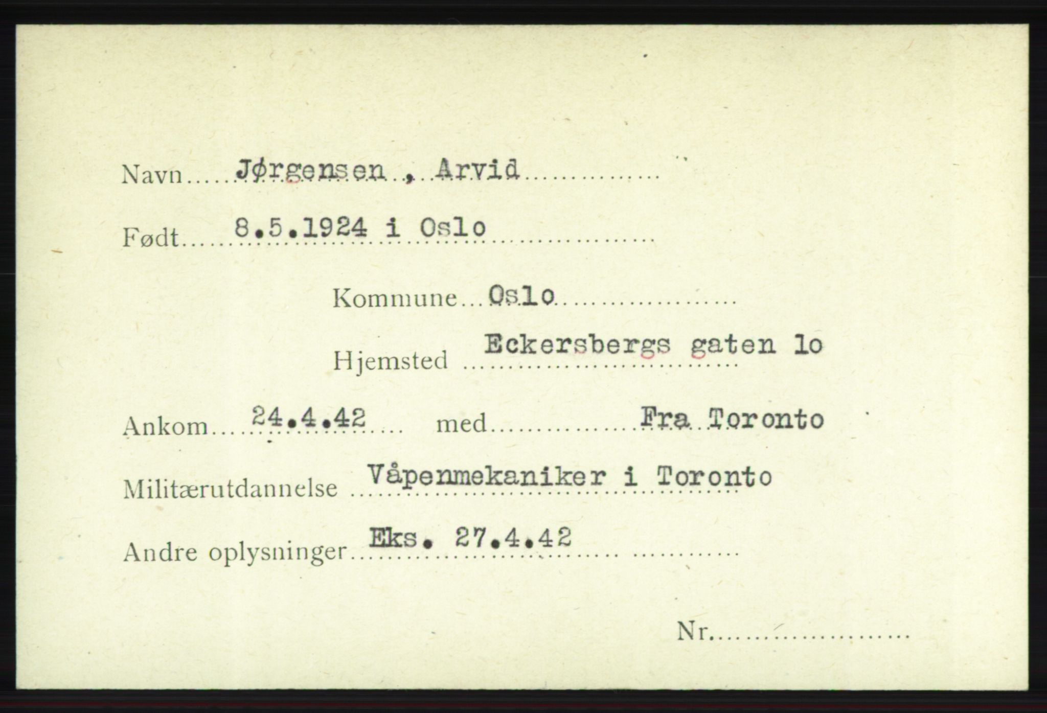 Forsvarets Overkommando. 2. kontor. Arkiv 8.1. Mottakersentralen FDE og FO.II, RA/RAFA-6952/P/Pa/L0010: Jenssen - Jøsevold , 1940-1945, p. 684