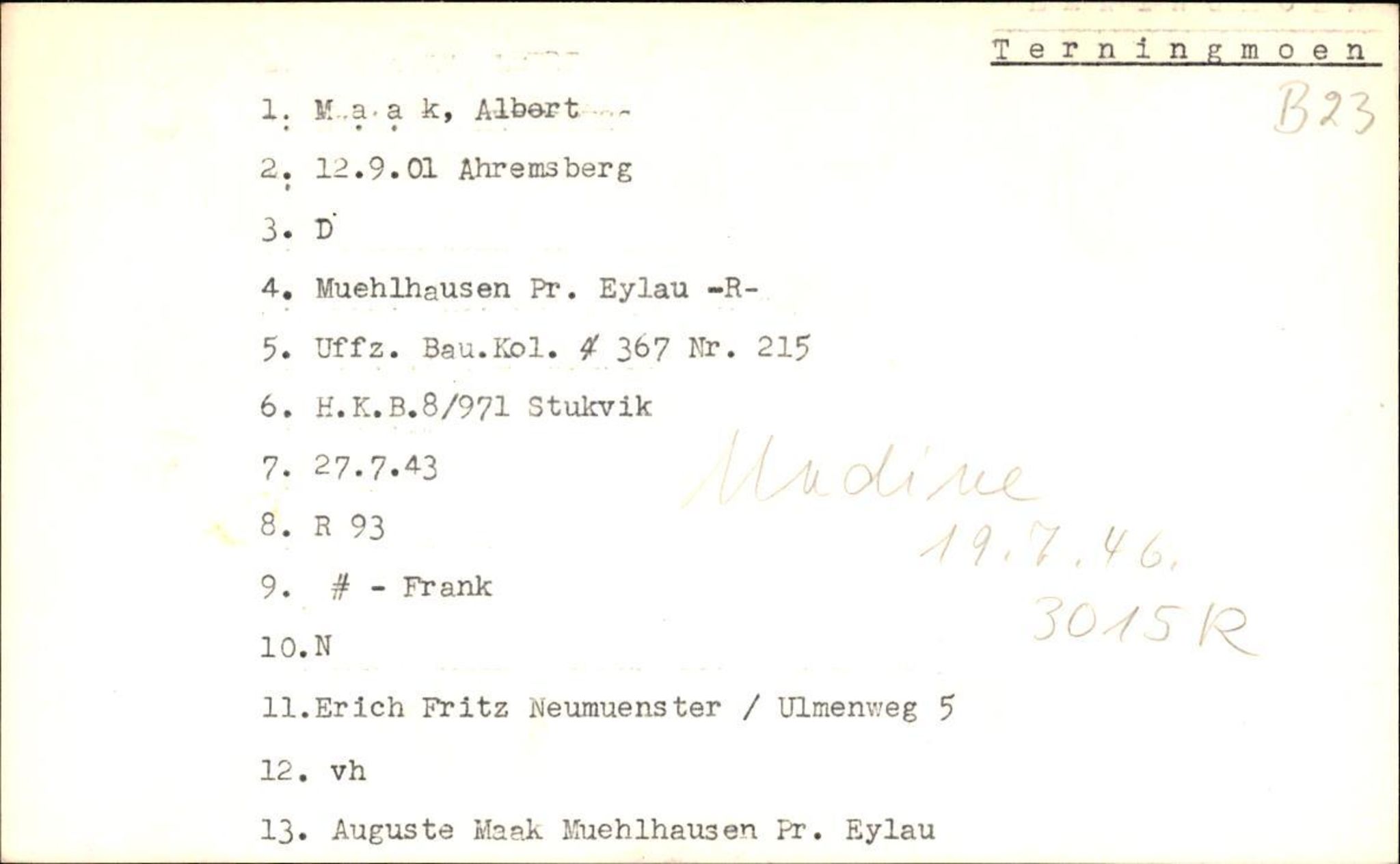 Hjemsendte tyskere , RA/RAFA-6487/D/Db/L0018: Liefeld-Mechent, 1945-1947, p. 690