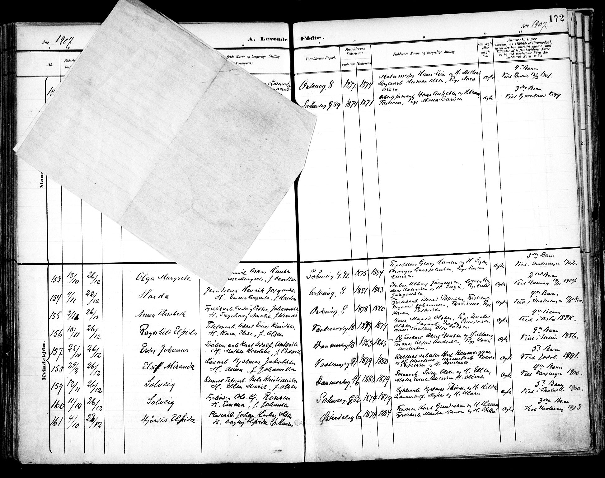 Vålerengen prestekontor Kirkebøker, AV/SAO-A-10878/F/Fa/L0001: Parish register (official) no. 1, 1899-1915, p. 172