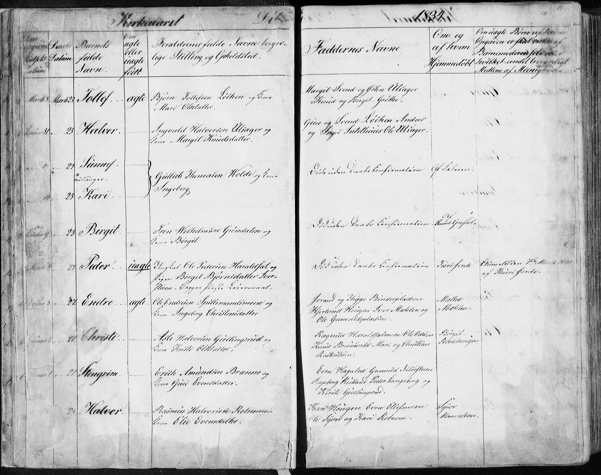 Nes kirkebøker, AV/SAKO-A-236/F/Fa/L0009: Parish register (official) no. 9, 1834-1863, p. 10