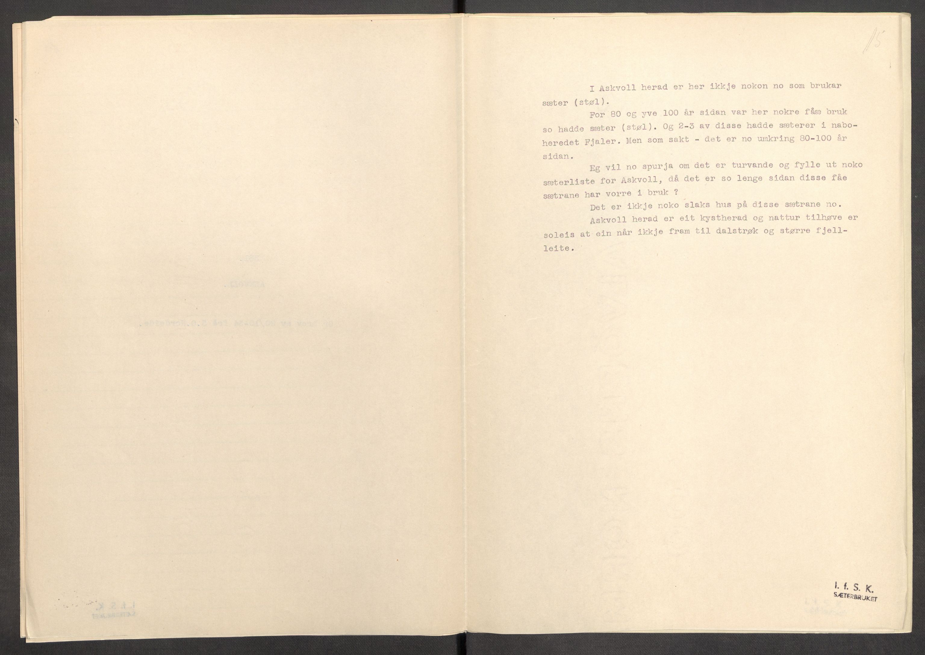 Instituttet for sammenlignende kulturforskning, AV/RA-PA-0424/F/Fc/L0011/0003: Eske B11: / Sogn og Fjordane (perm XXX), 1934-1936, p. 15