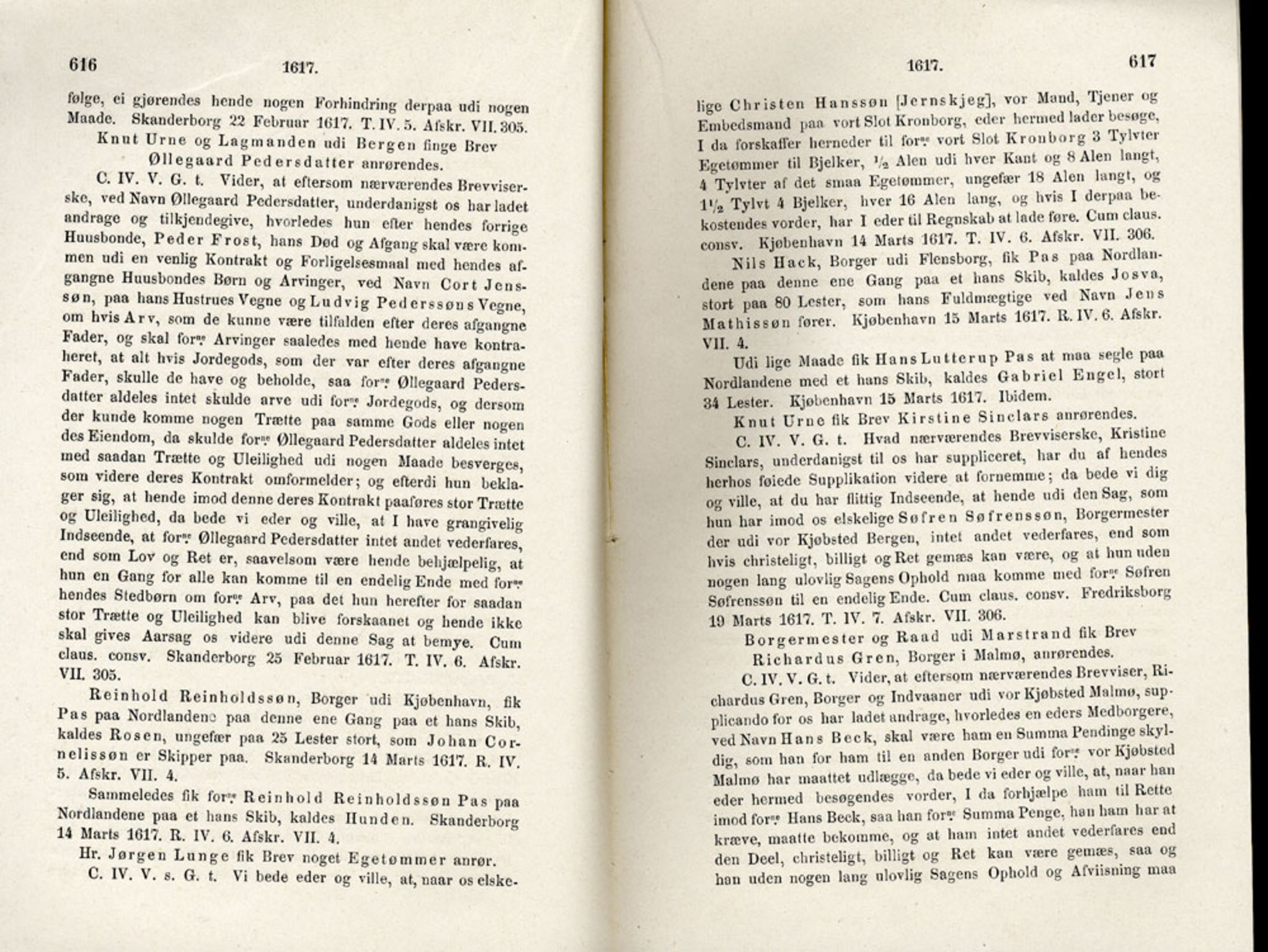 Publikasjoner utgitt av Det Norske Historiske Kildeskriftfond, PUBL/-/-/-: Norske Rigs-Registranter, bind 4, 1603-1618, p. 616-617