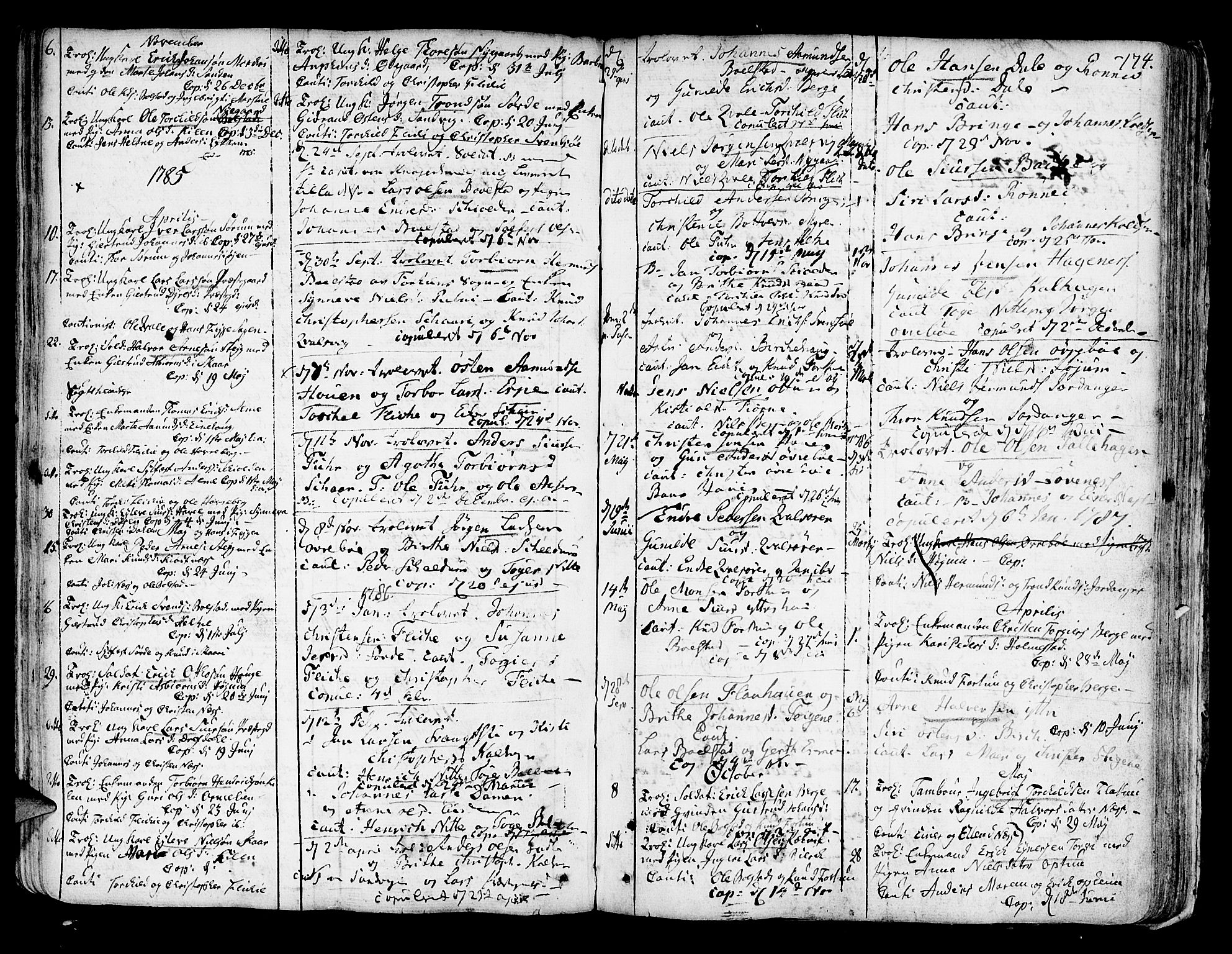 Luster sokneprestembete, AV/SAB-A-81101/H/Haa/Haaa/L0001: Parish register (official) no. A 1, 1731-1803, p. 174