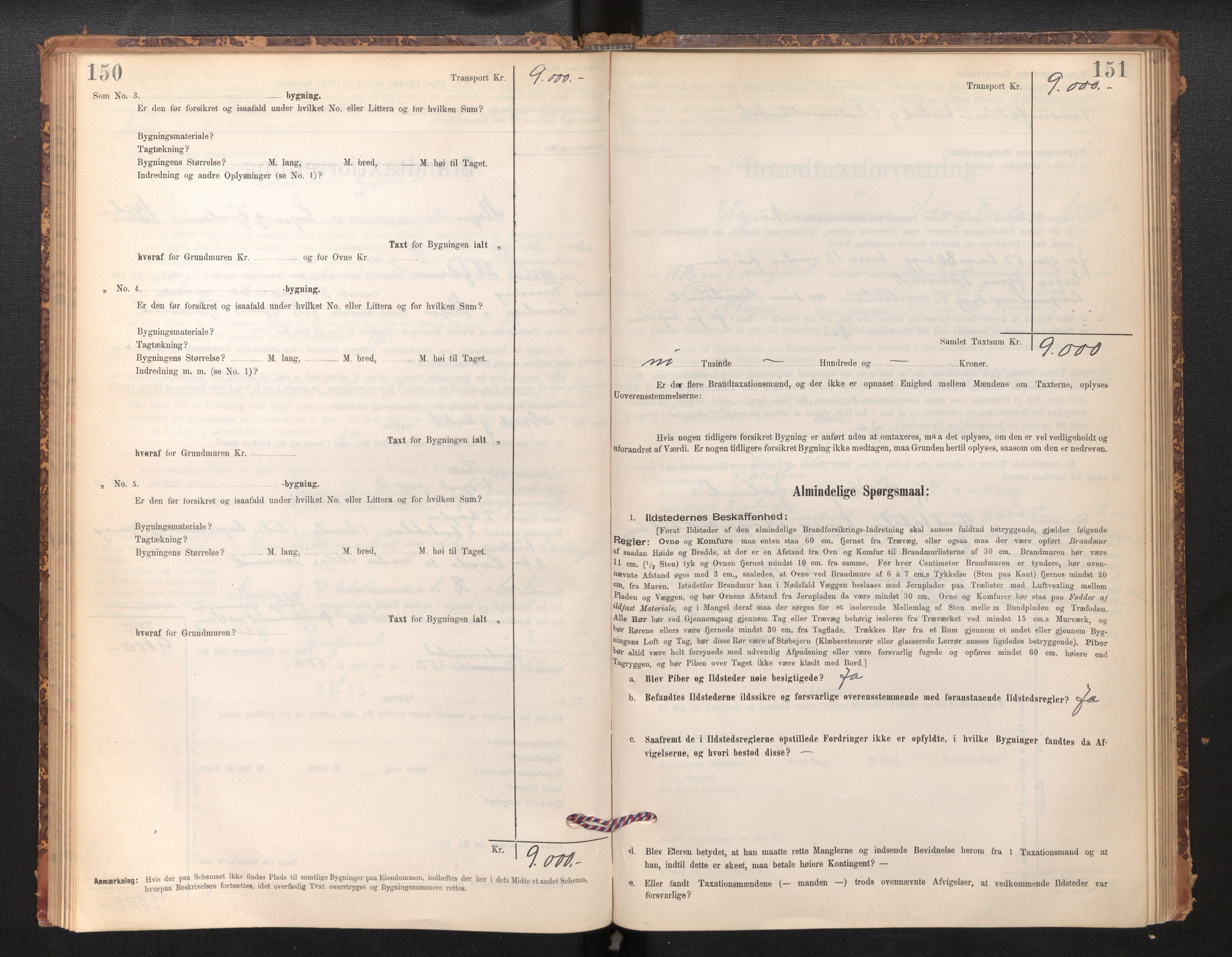 Lensmannen i Stryn og Innvik, SAB/A-30201/0012/L0002: Branntakstprotokoll, skjematakst, 1894-1942, p. 150-151