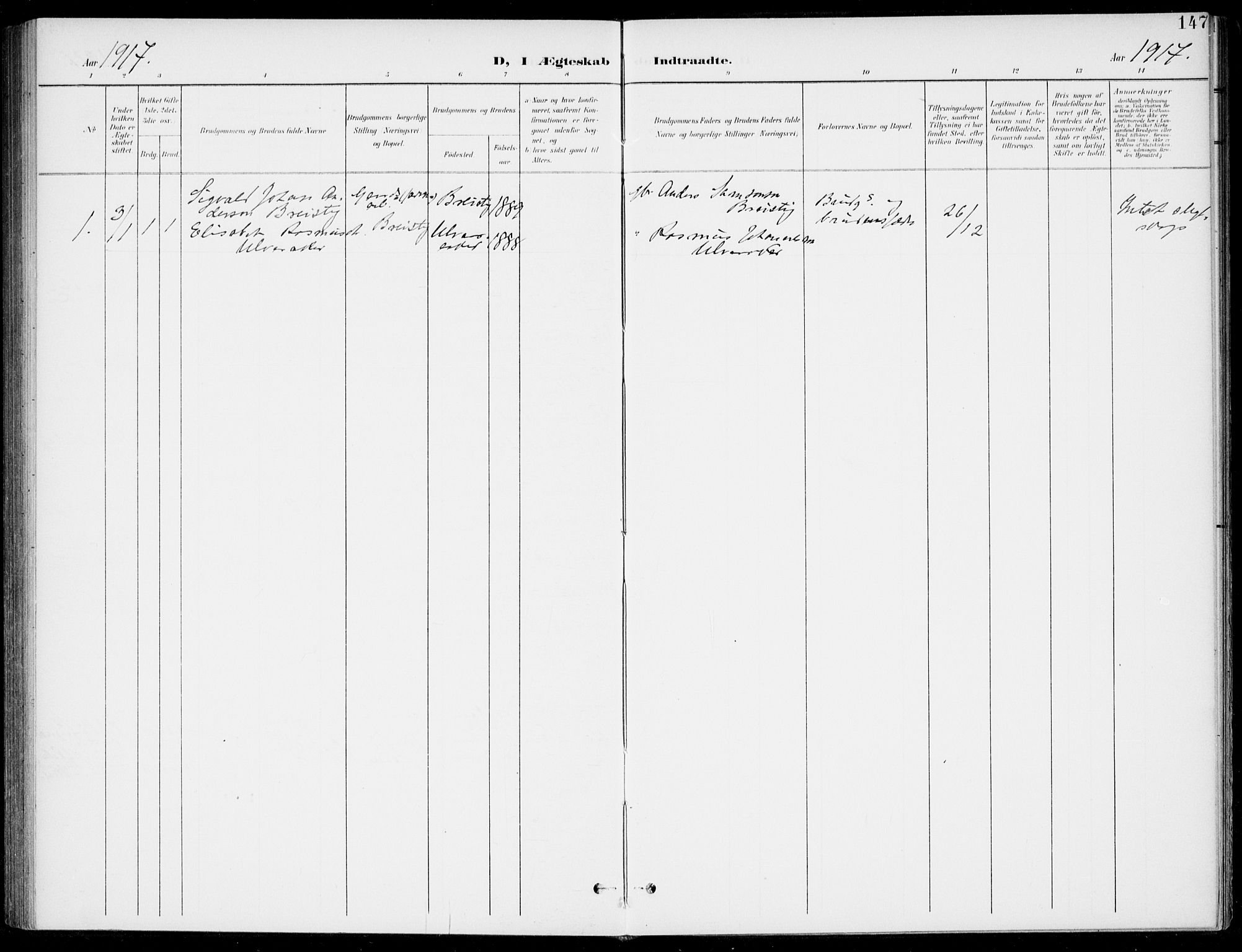 Sveio Sokneprestembete, AV/SAB-A-78501/H/Haa: Parish register (official) no. C 3, 1899-1916, p. 147