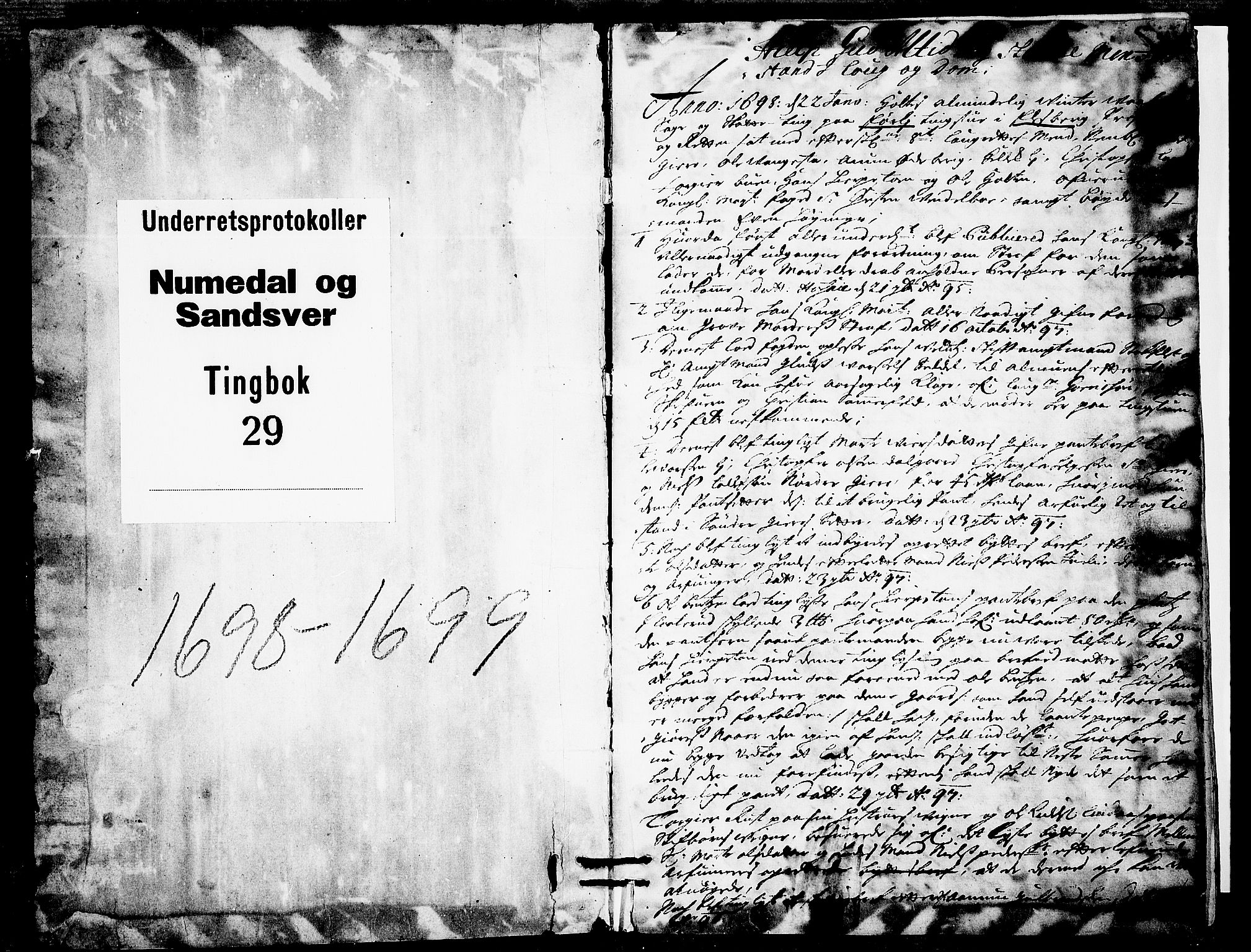 Numedal og Sandsvær sorenskriveri, SAKO/A-128/F/Fa/Faa/L0029: Tingbøker, 1698-1699, p. 0b-1a