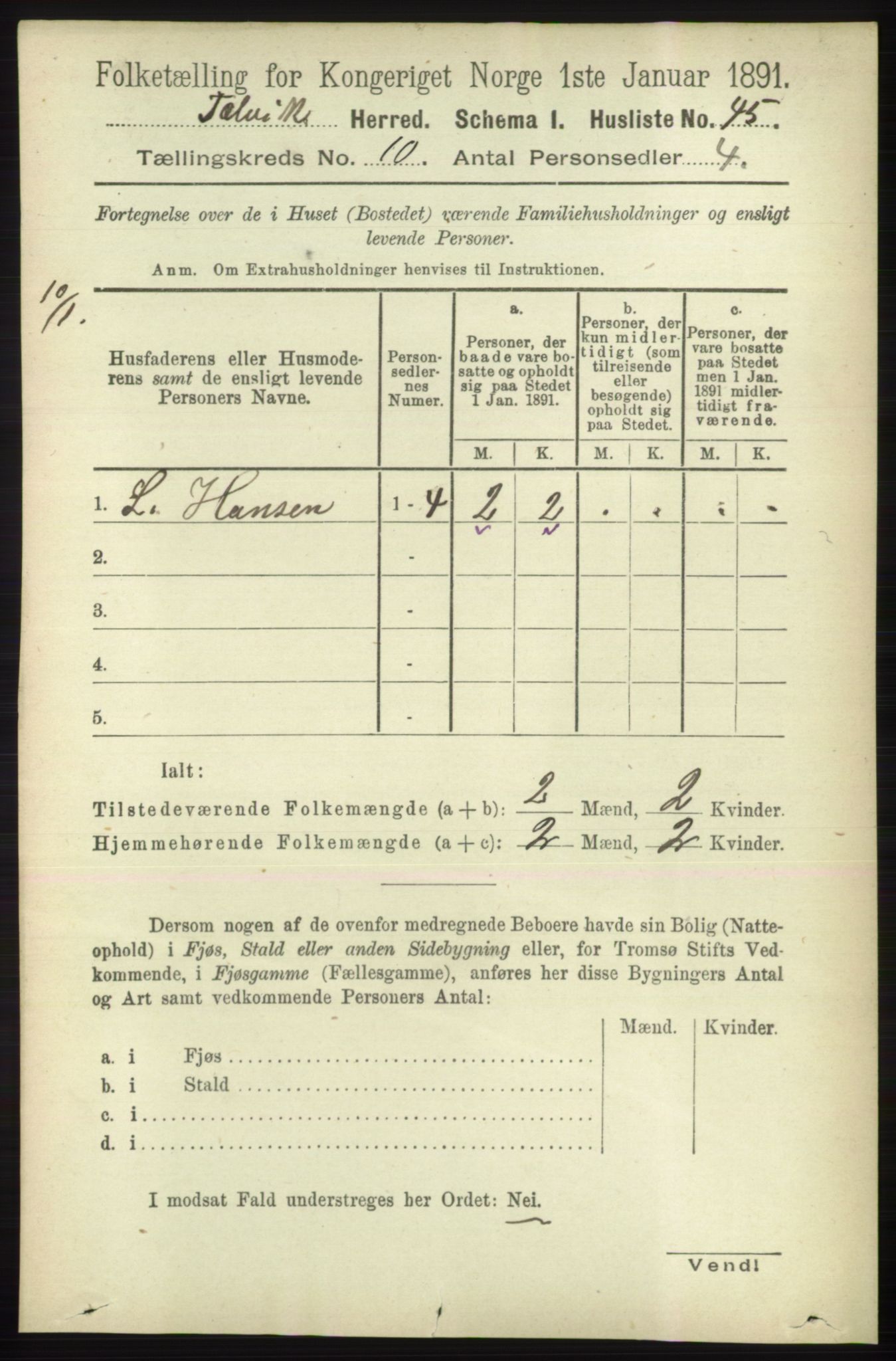 RA, 1891 census for 2013 Talvik, 1891, p. 2327