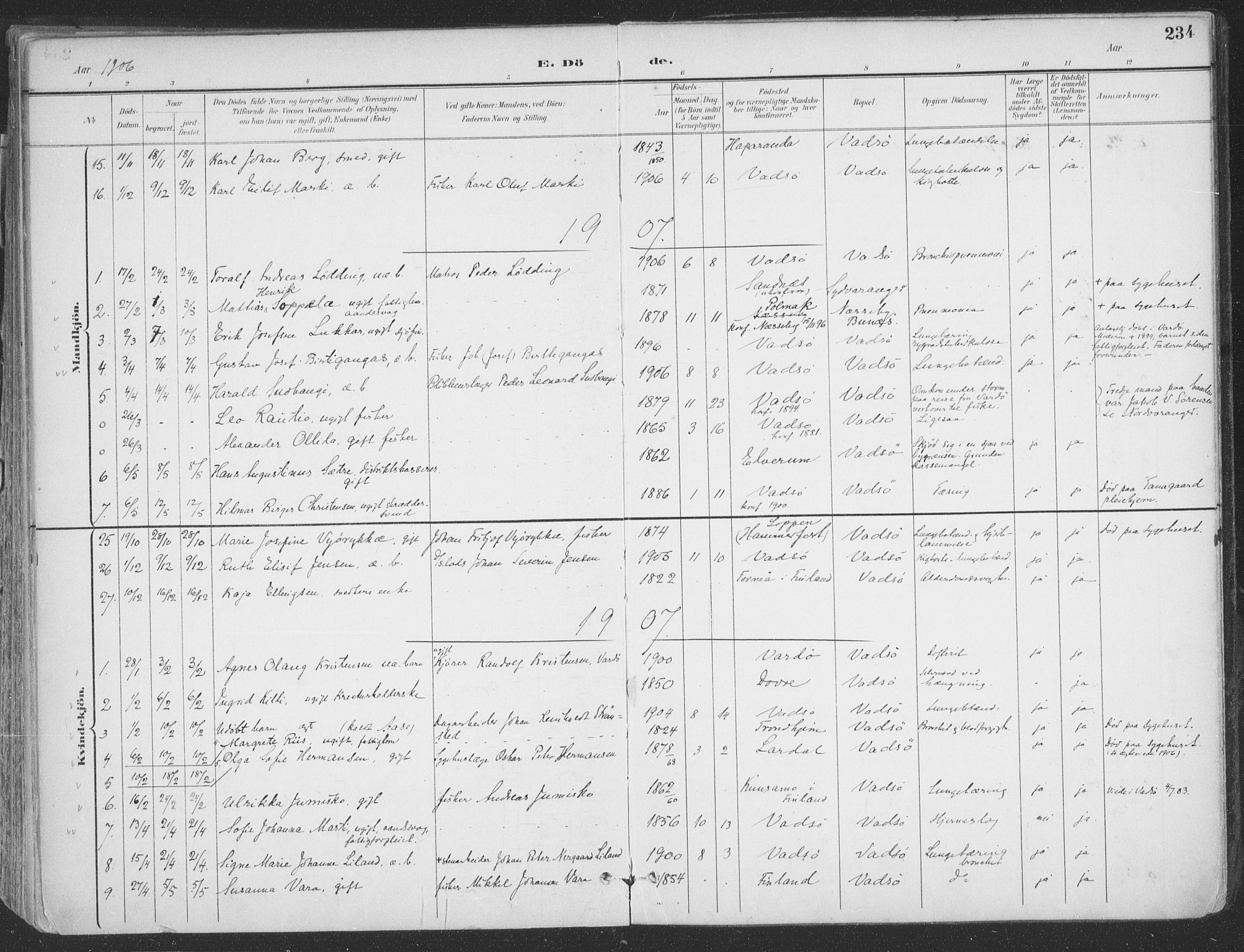 Vadsø sokneprestkontor, AV/SATØ-S-1325/H/Ha/L0007kirke: Parish register (official) no. 7, 1896-1916, p. 234