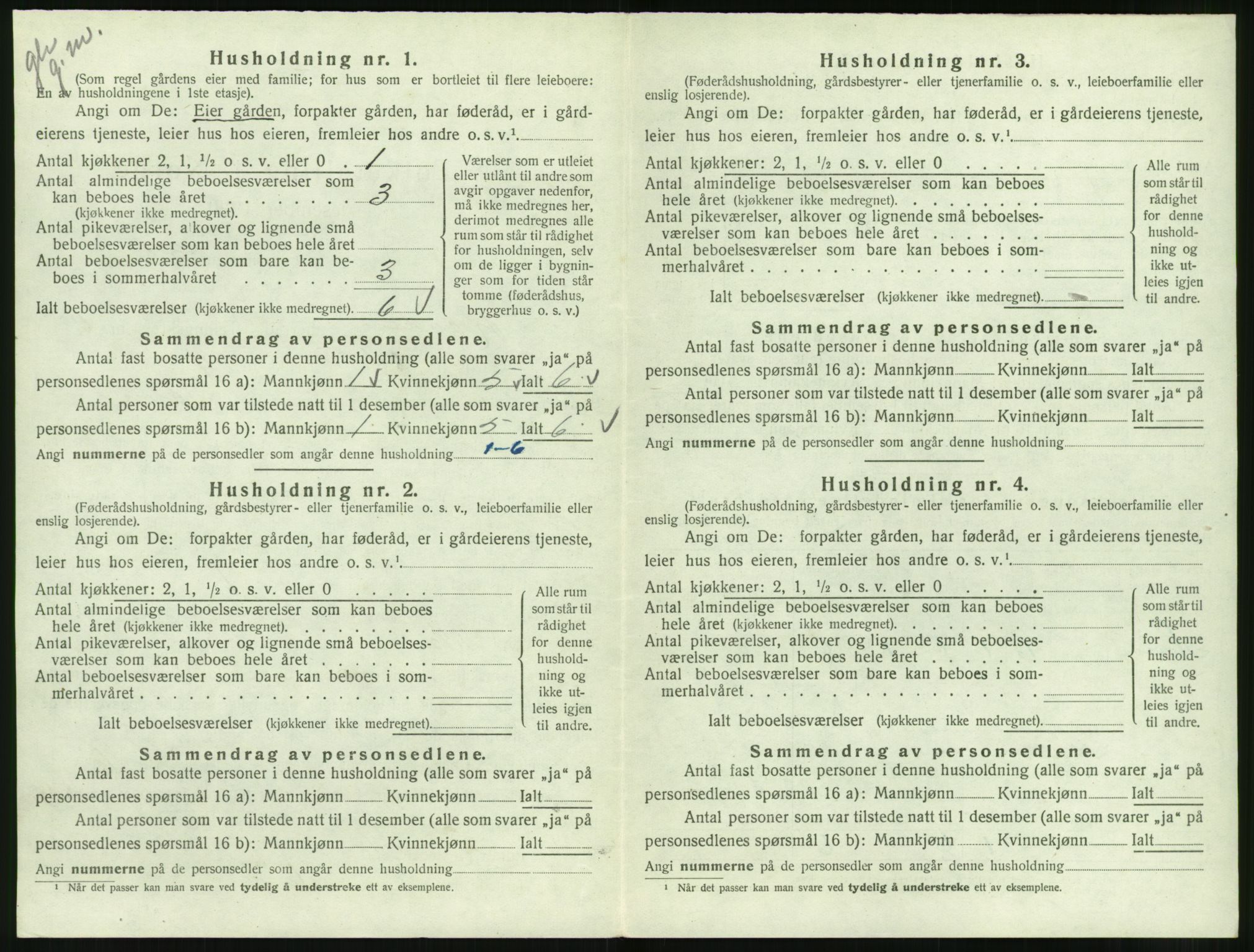 SAT, 1920 census for Rovde, 1920, p. 72