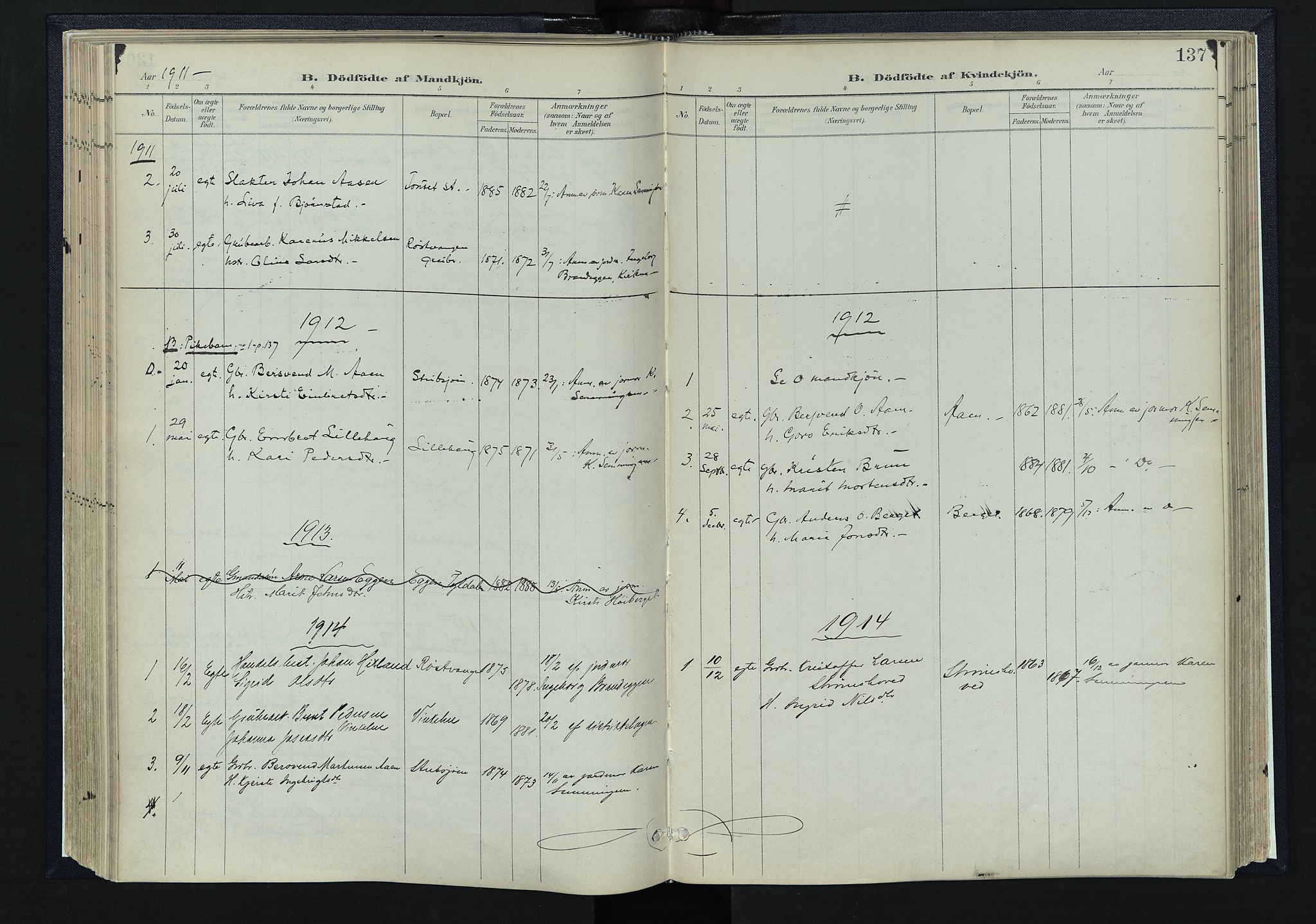 Tynset prestekontor, SAH/PREST-058/H/Ha/Haa/L0025: Parish register (official) no. 25, 1900-1914, p. 137