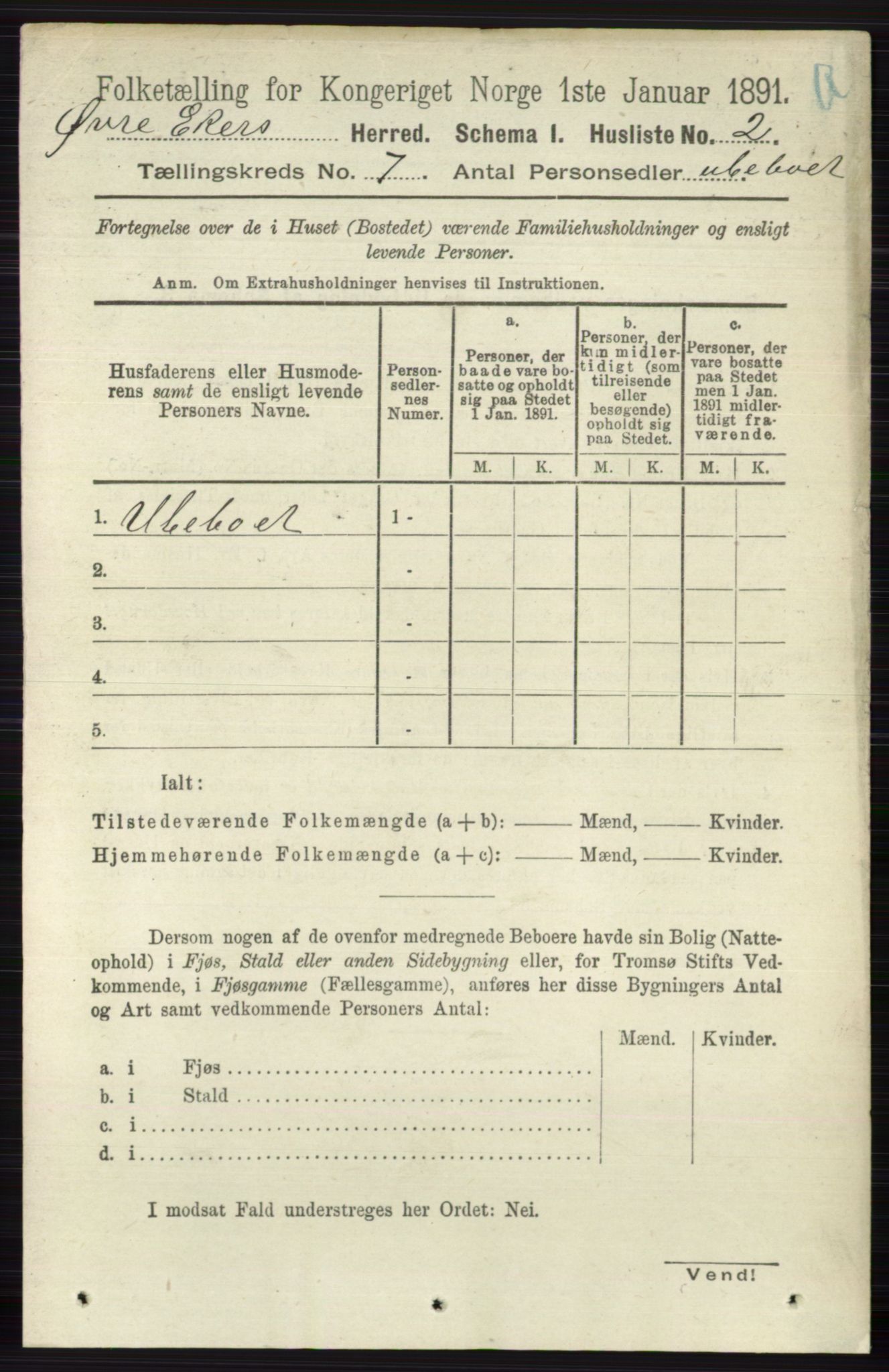 RA, 1891 census for 0624 Øvre Eiker, 1891, p. 2541