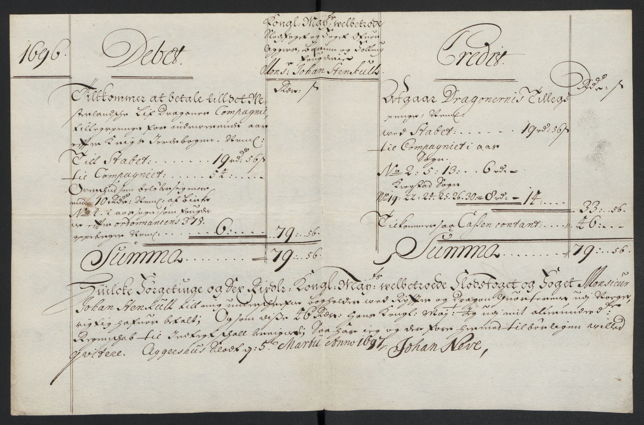 Rentekammeret inntil 1814, Reviderte regnskaper, Fogderegnskap, AV/RA-EA-4092/R10/L0440: Fogderegnskap Aker og Follo, 1696-1697, p. 198