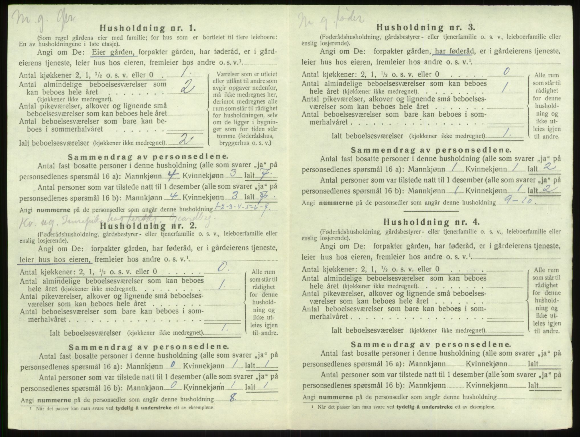 SAB, 1920 census for Vik, 1920, p. 1094