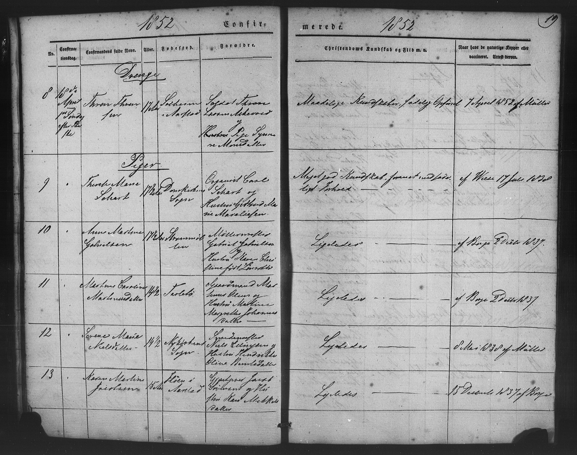 St. Jørgens hospital og Årstad sokneprestembete, AV/SAB-A-99934: Parish register (copy) no. A 5, 1844-1871, p. 19