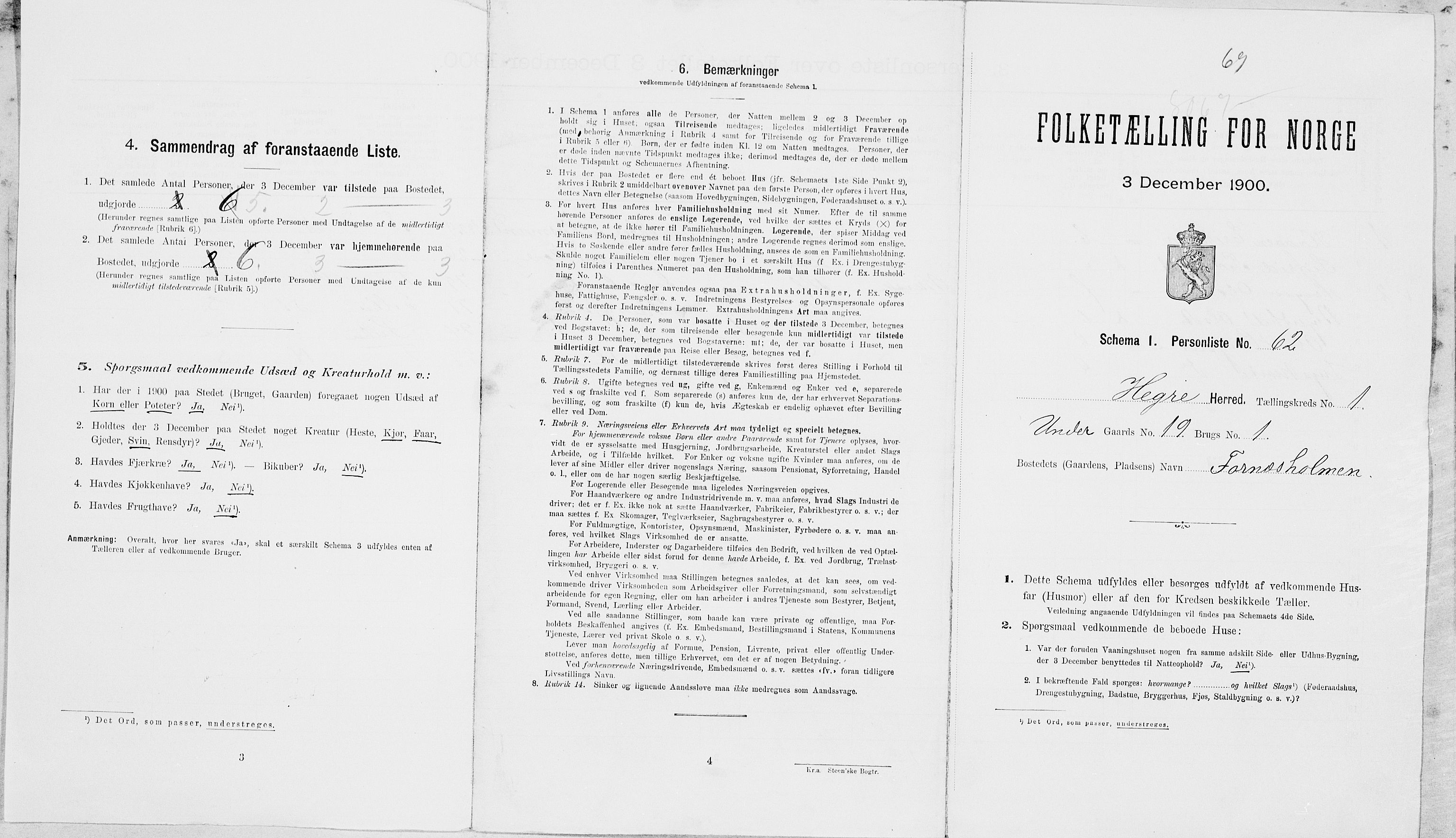 SAT, 1900 census for Hegra, 1900, p. 24