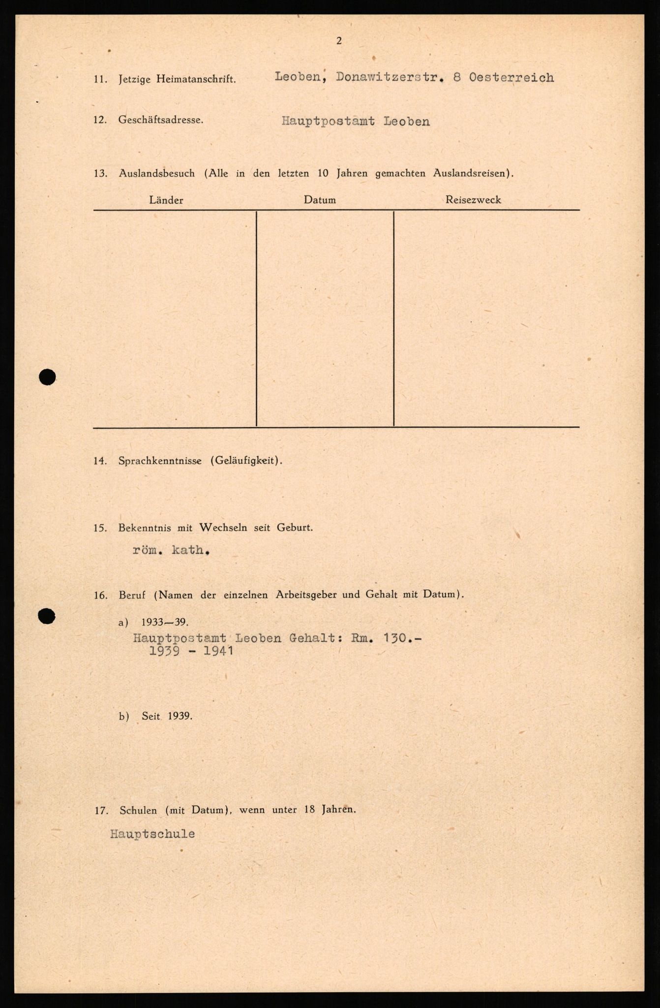 Forsvaret, Forsvarets overkommando II, AV/RA-RAFA-3915/D/Db/L0040: CI Questionaires. Tyske okkupasjonsstyrker i Norge. Østerrikere., 1945-1946, p. 211