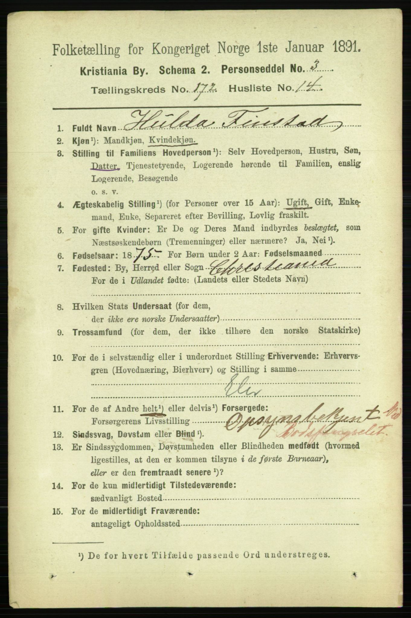 RA, 1891 census for 0301 Kristiania, 1891, p. 102299