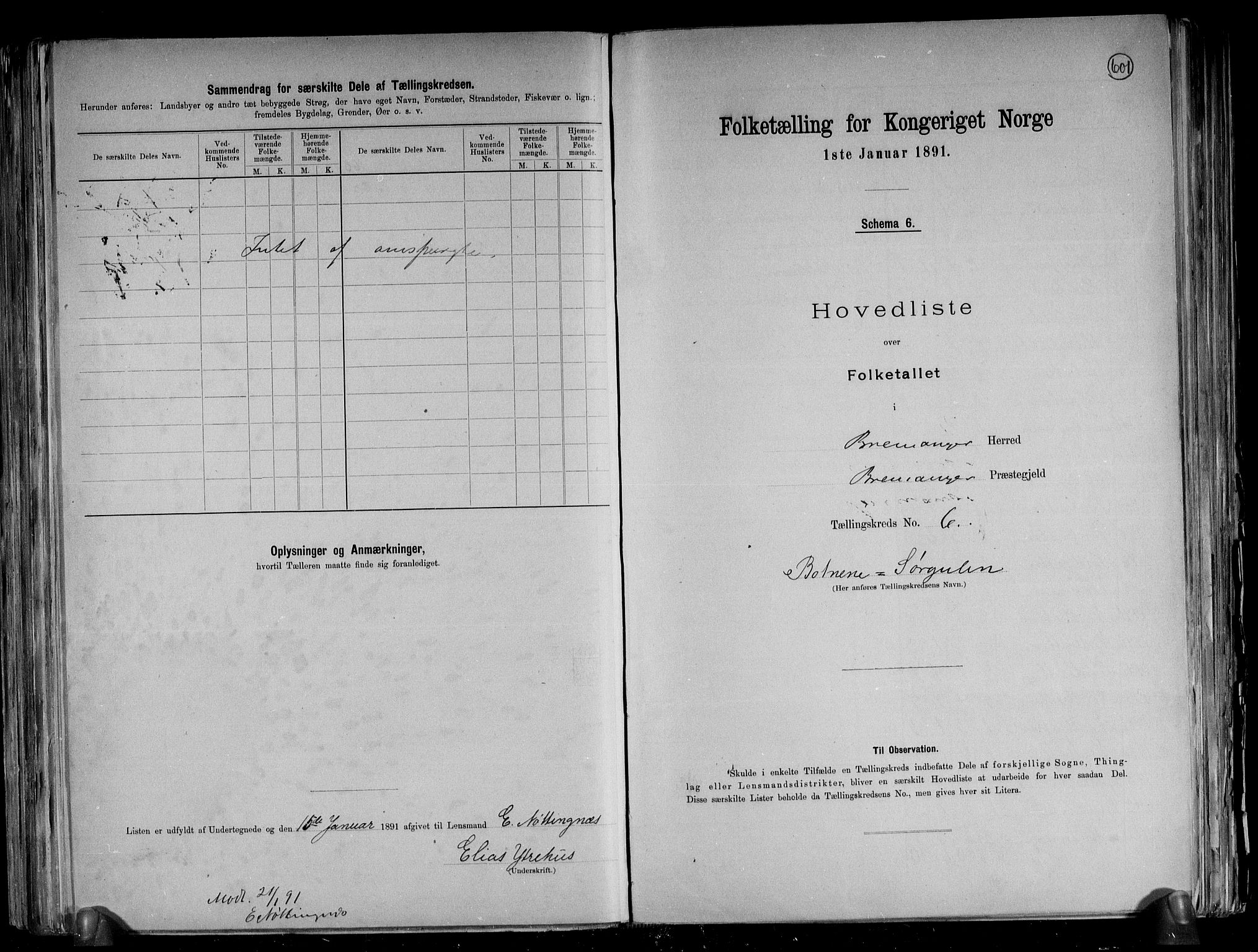 RA, 1891 census for 1438 Bremanger, 1891, p. 14