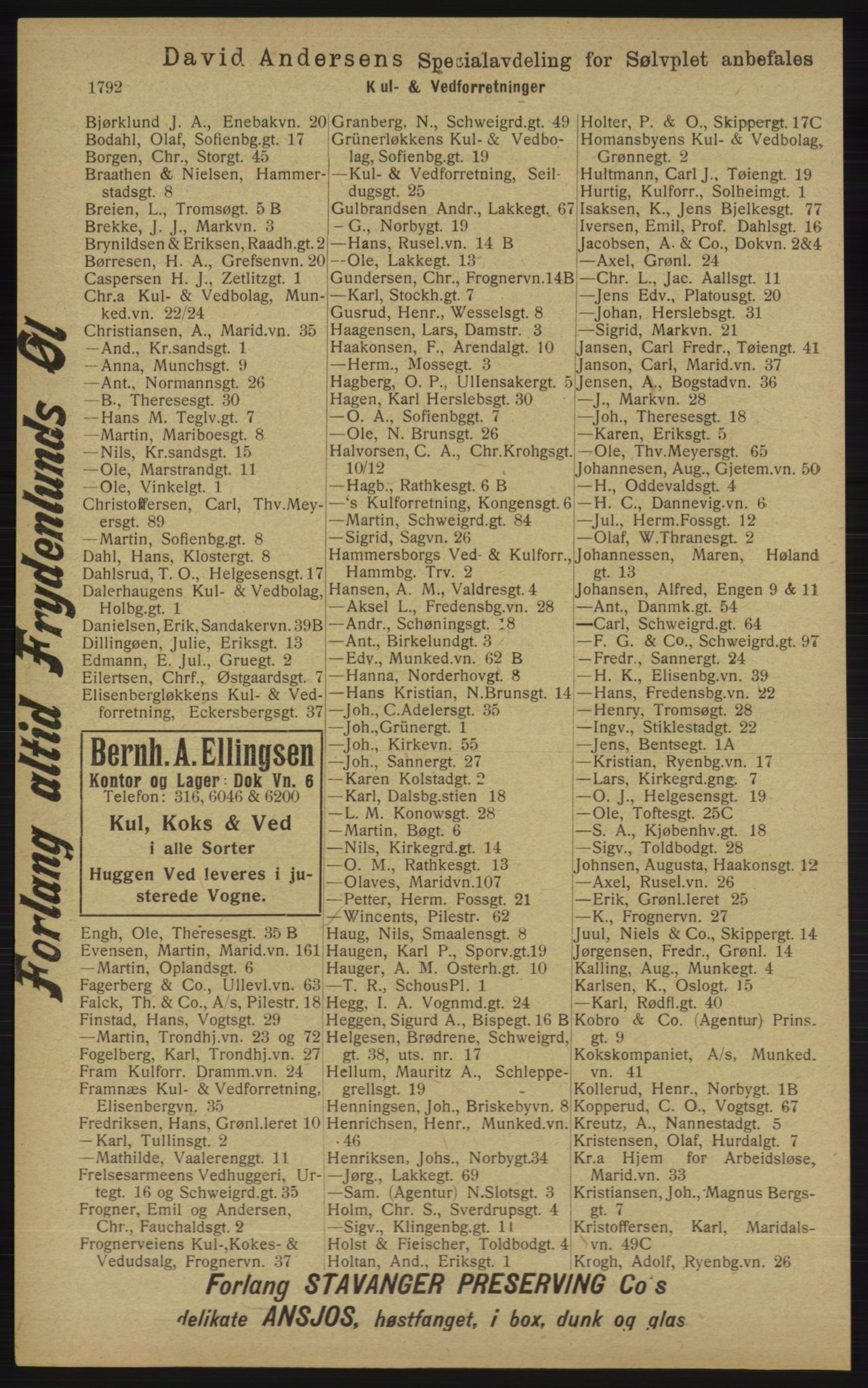 Kristiania/Oslo adressebok, PUBL/-, 1913, p. 1748