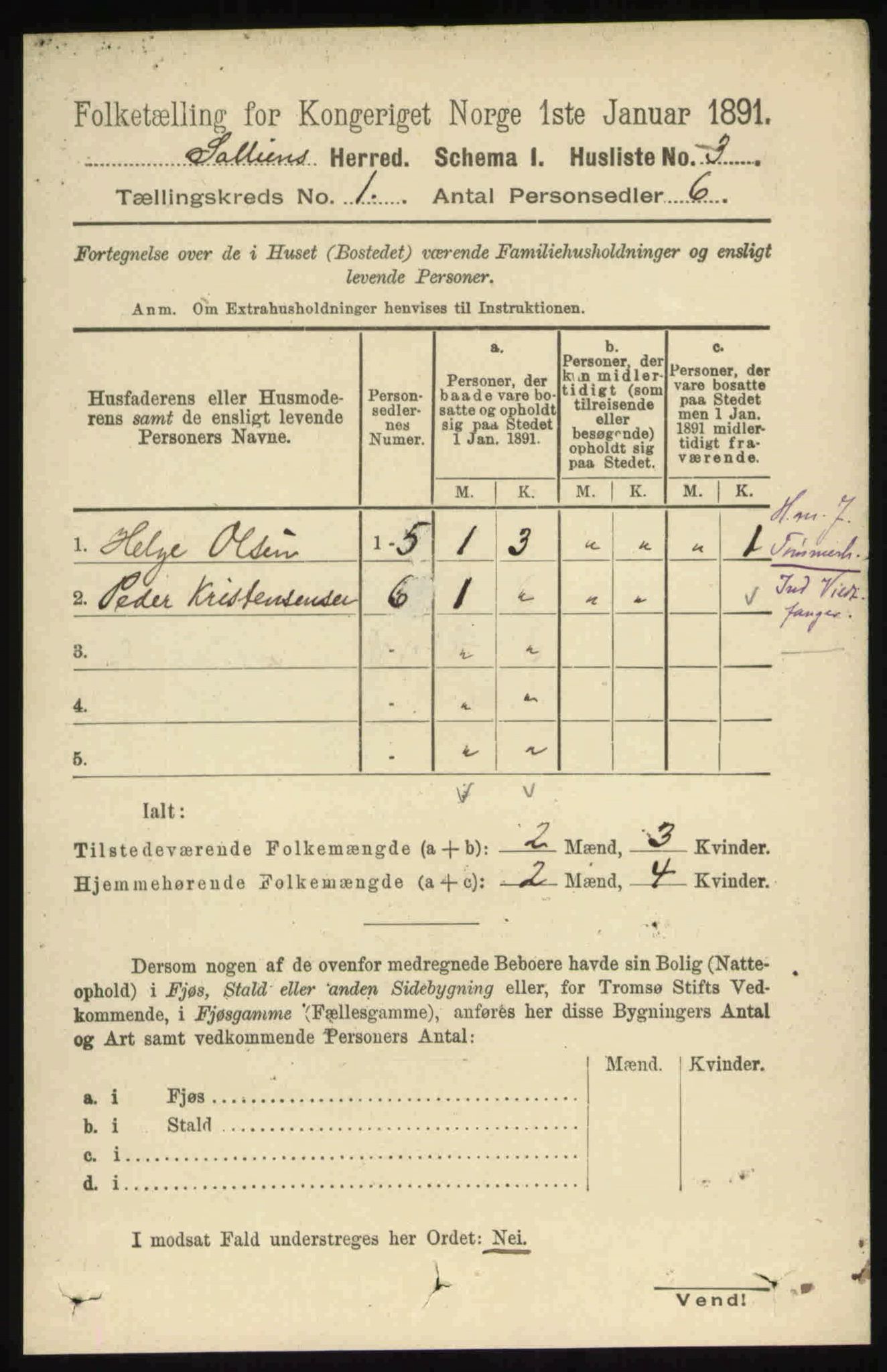 RA, 1891 census for 0431 Sollia, 1891, p. 18