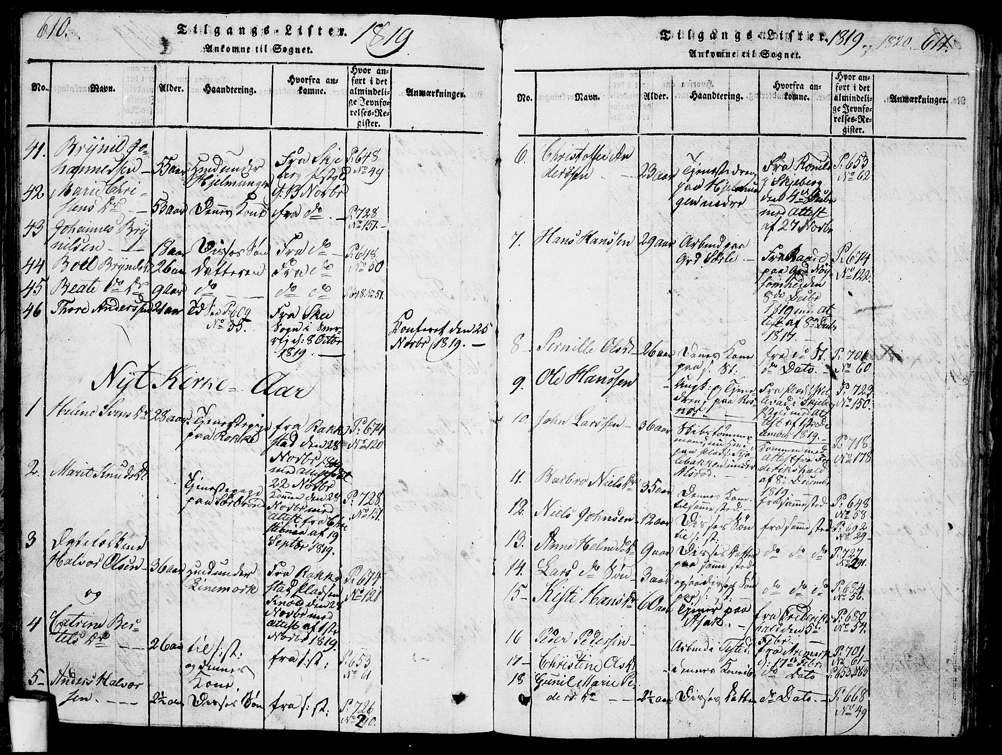 Berg prestekontor Kirkebøker, SAO/A-10902/G/Ga/L0001: Parish register (copy) no. I 1, 1815-1832, p. 610-611