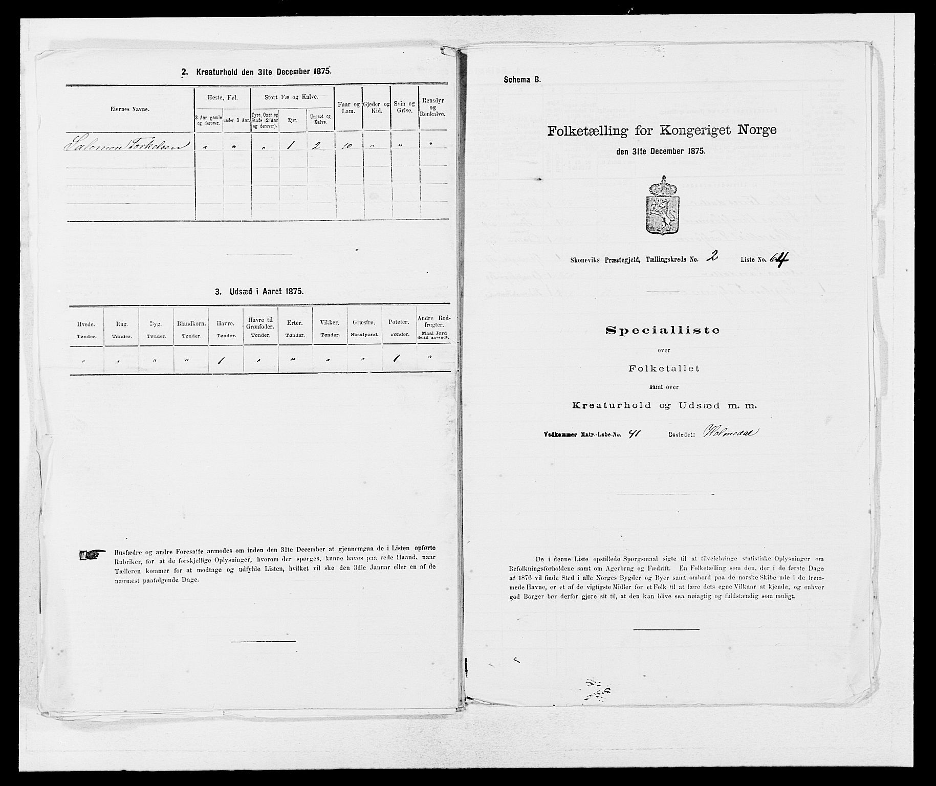 SAB, 1875 census for 1212P Skånevik, 1875, p. 227