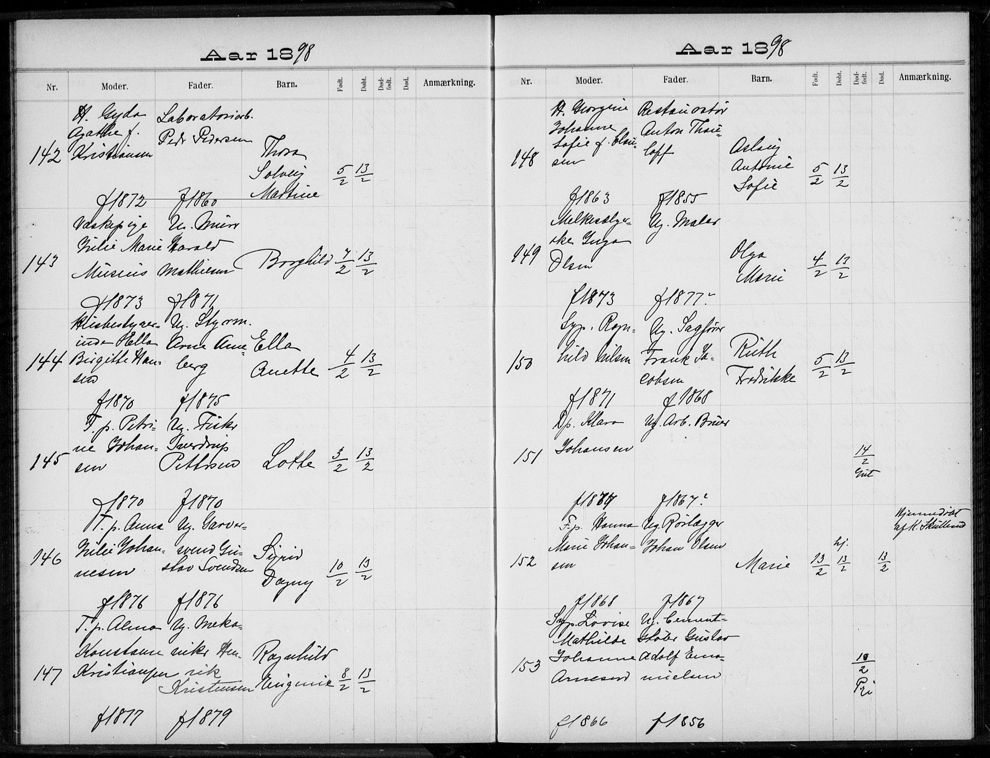 Rikshospitalet prestekontor Kirkebøker, AV/SAO-A-10309b/K/L0004/0003: Baptism register no. 4.3, 1897-1899