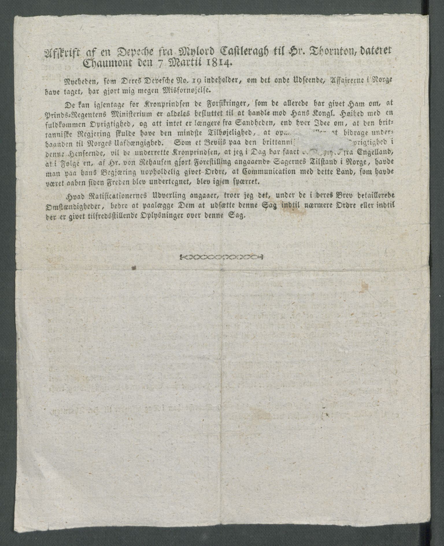 Forskjellige samlinger, Historisk-kronologisk samling, AV/RA-EA-4029/G/Ga/L0009A: Historisk-kronologisk samling. Dokumenter fra januar og ut september 1814. , 1814, p. 33