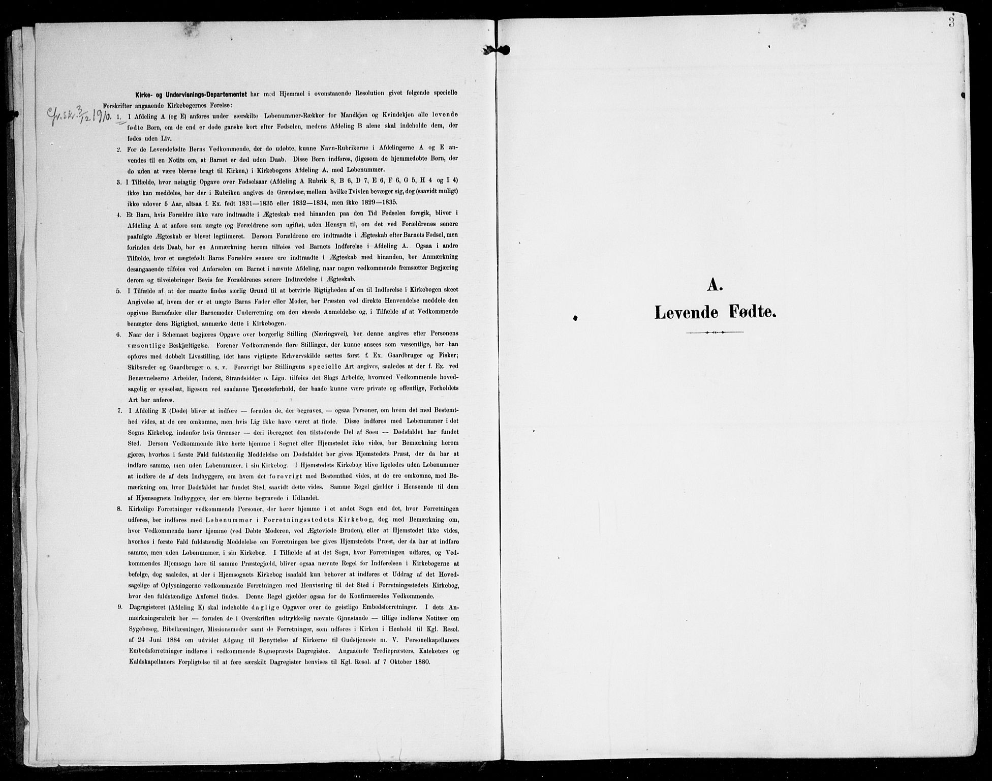 Tysnes sokneprestembete, SAB/A-78601/H/Haa: Parish register (official) no. D 2, 1905-1922, p. 3