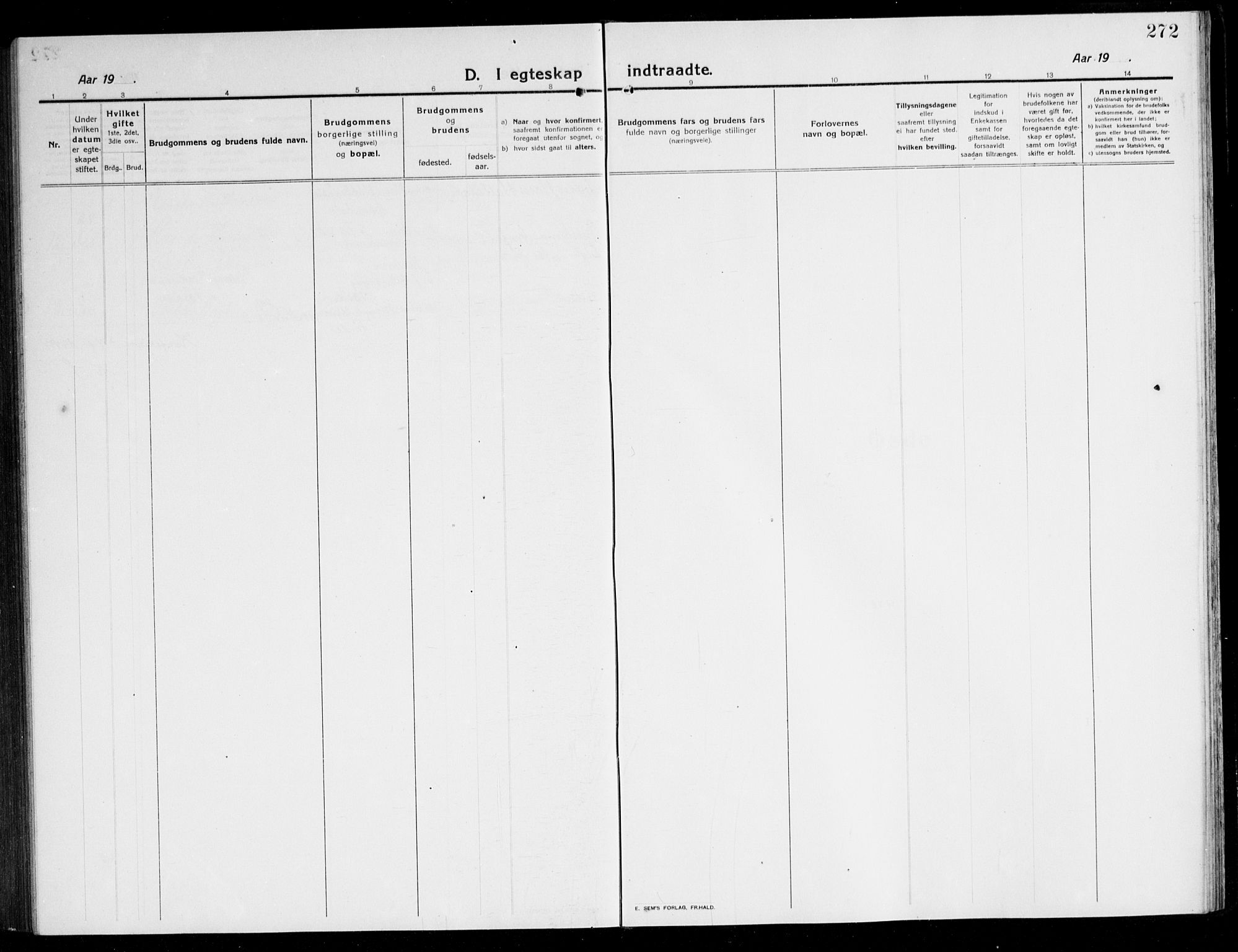 Kvinnherad sokneprestembete, AV/SAB-A-76401/H/Hab: Parish register (copy) no. A 3, 1911-1945, p. 272