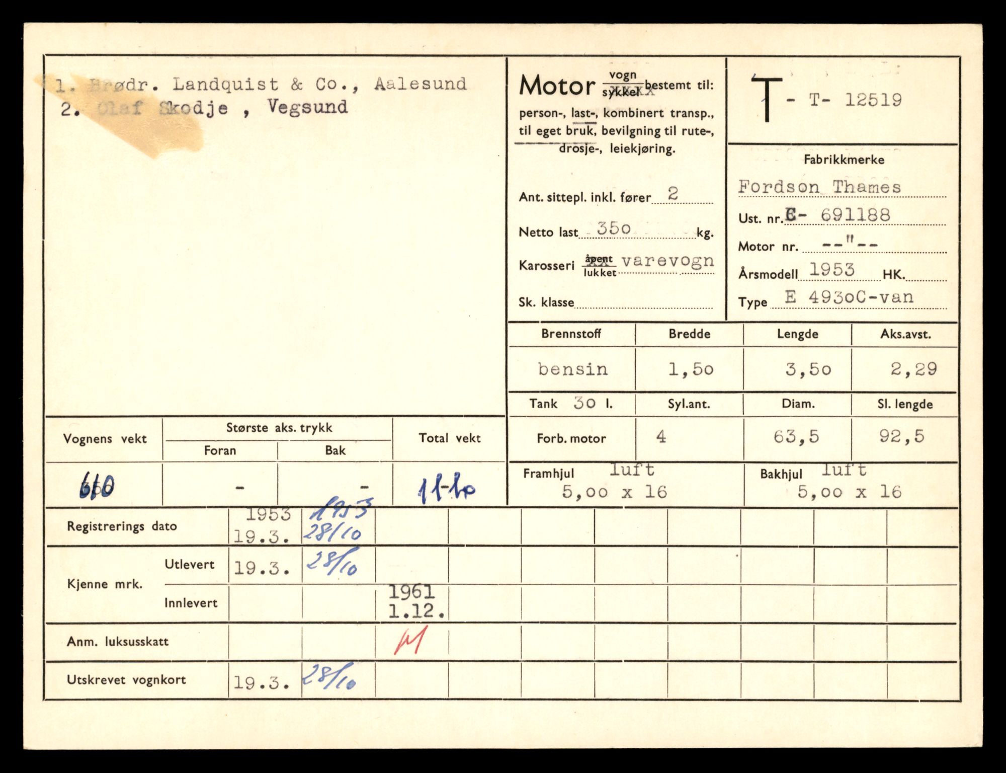 Møre og Romsdal vegkontor - Ålesund trafikkstasjon, AV/SAT-A-4099/F/Fe/L0034: Registreringskort for kjøretøy T 12500 - T 12652, 1927-1998, p. 330