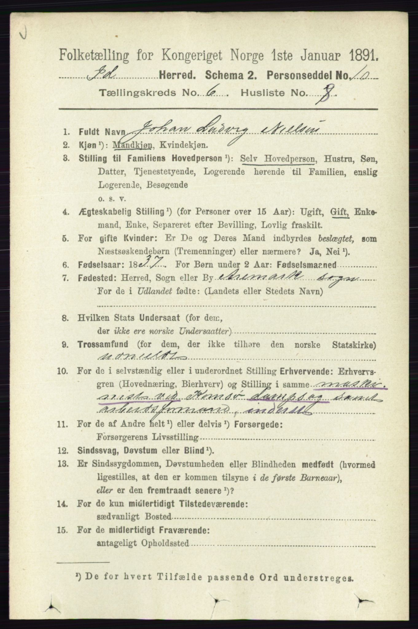 RA, 1891 census for 0117 Idd, 1891, p. 3639