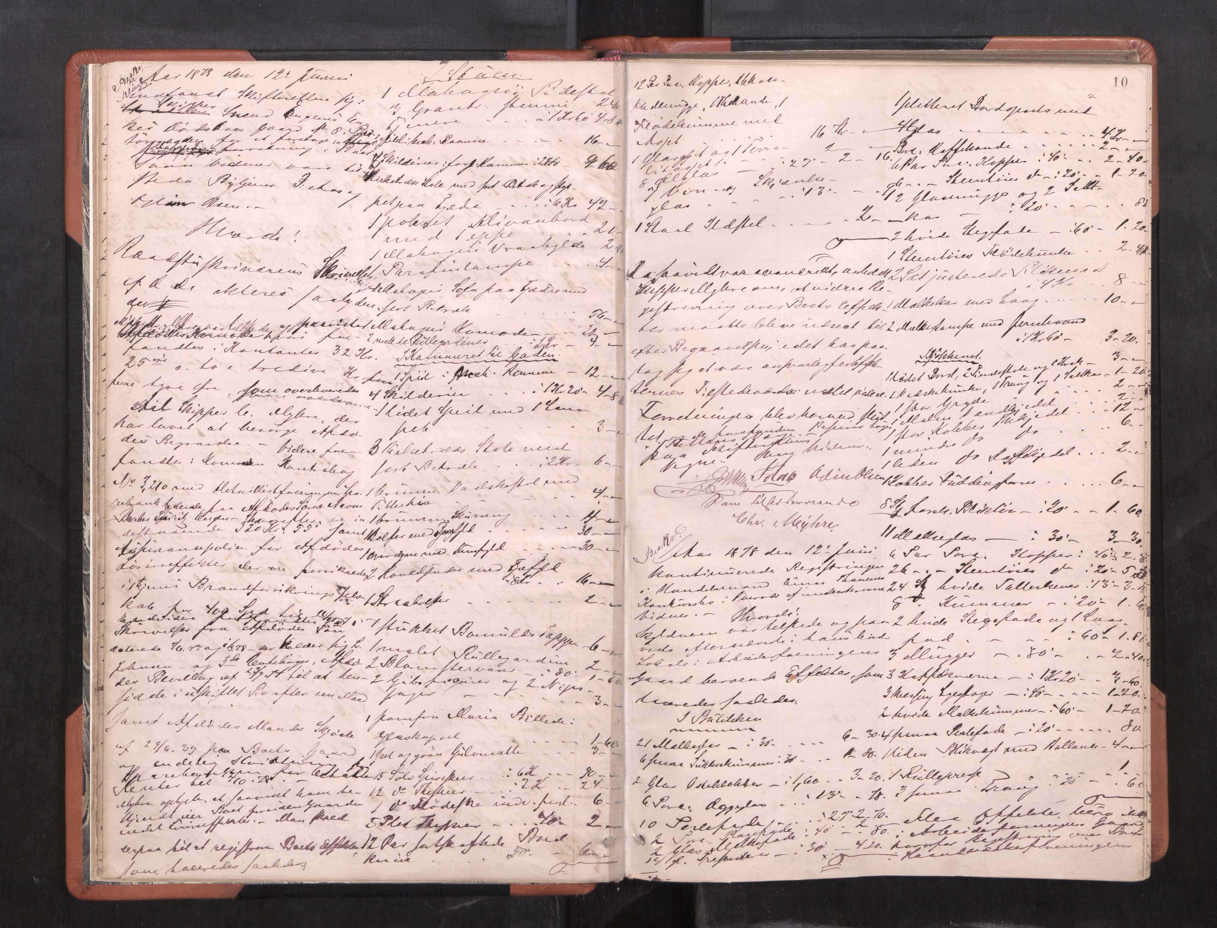 Trondheim byfogd, AV/SAT-A-0003/1/3/3C/L0009: Skifteregistreringsprotokoll (u/ register), 1878-1885, p. 10