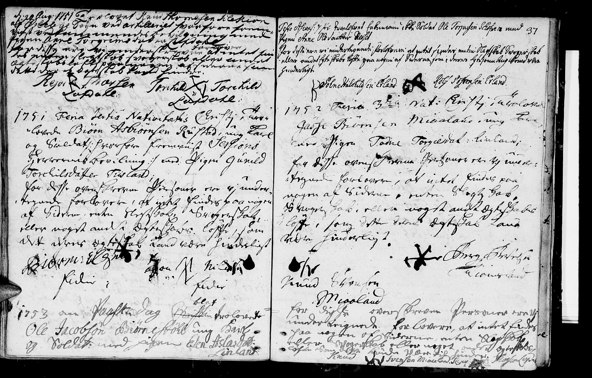 Holum sokneprestkontor, AV/SAK-1111-0022/F/Fa/Fab/L0001: Parish register (official) no. A 1, 1720-1752, p. 37