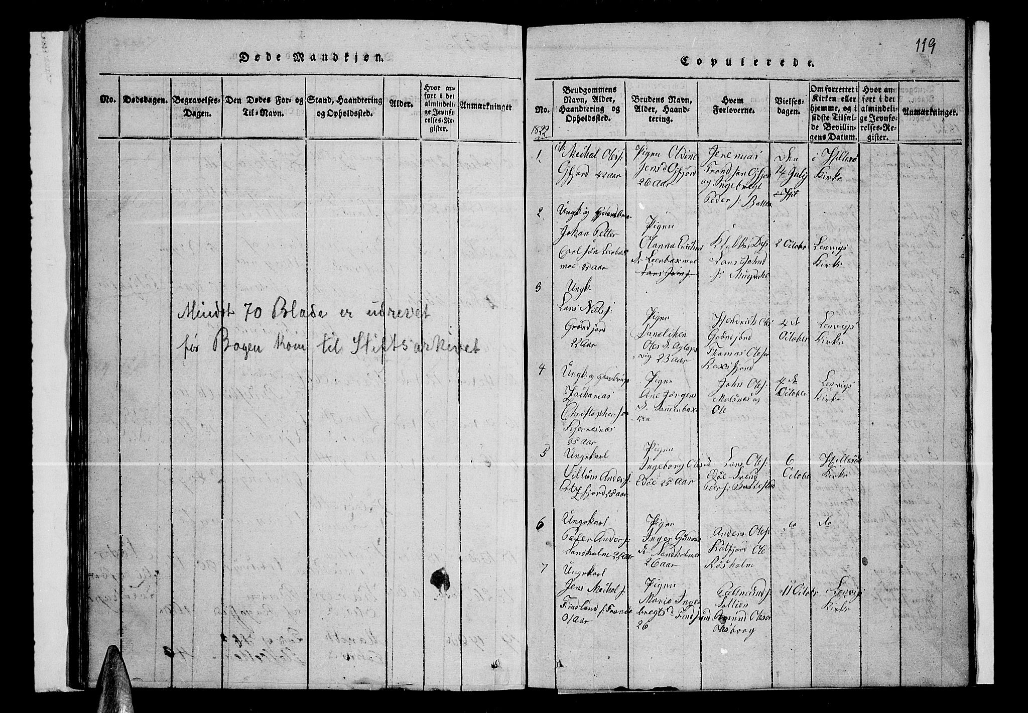 Lenvik sokneprestembete, SATØ/S-1310/H/Ha/Hab/L0001klokker: Parish register (copy) no. 1, 1822-1837, p. 119