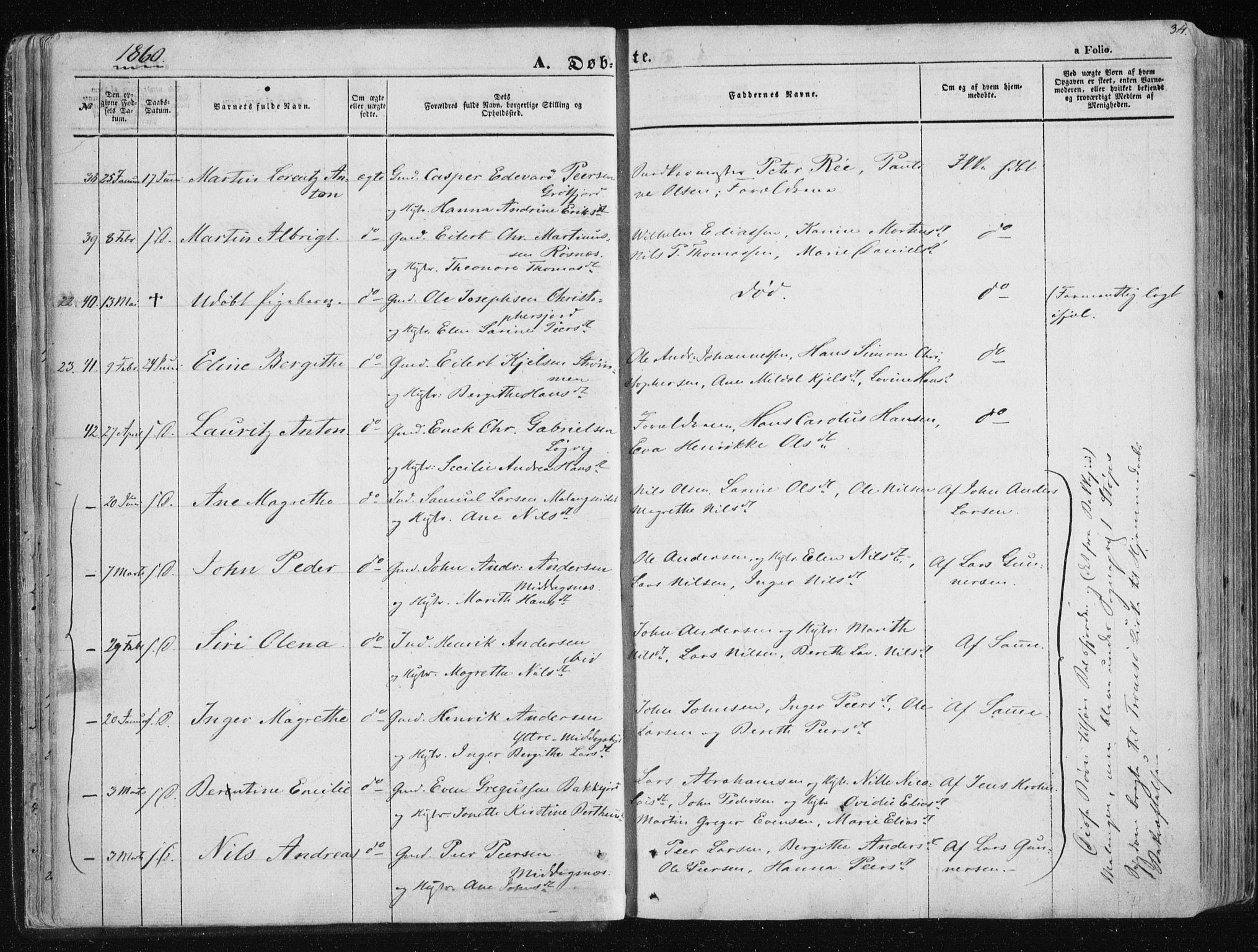 Tromsøysund sokneprestkontor, SATØ/S-1304/G/Ga/L0001kirke: Parish register (official) no. 1, 1856-1867, p. 34