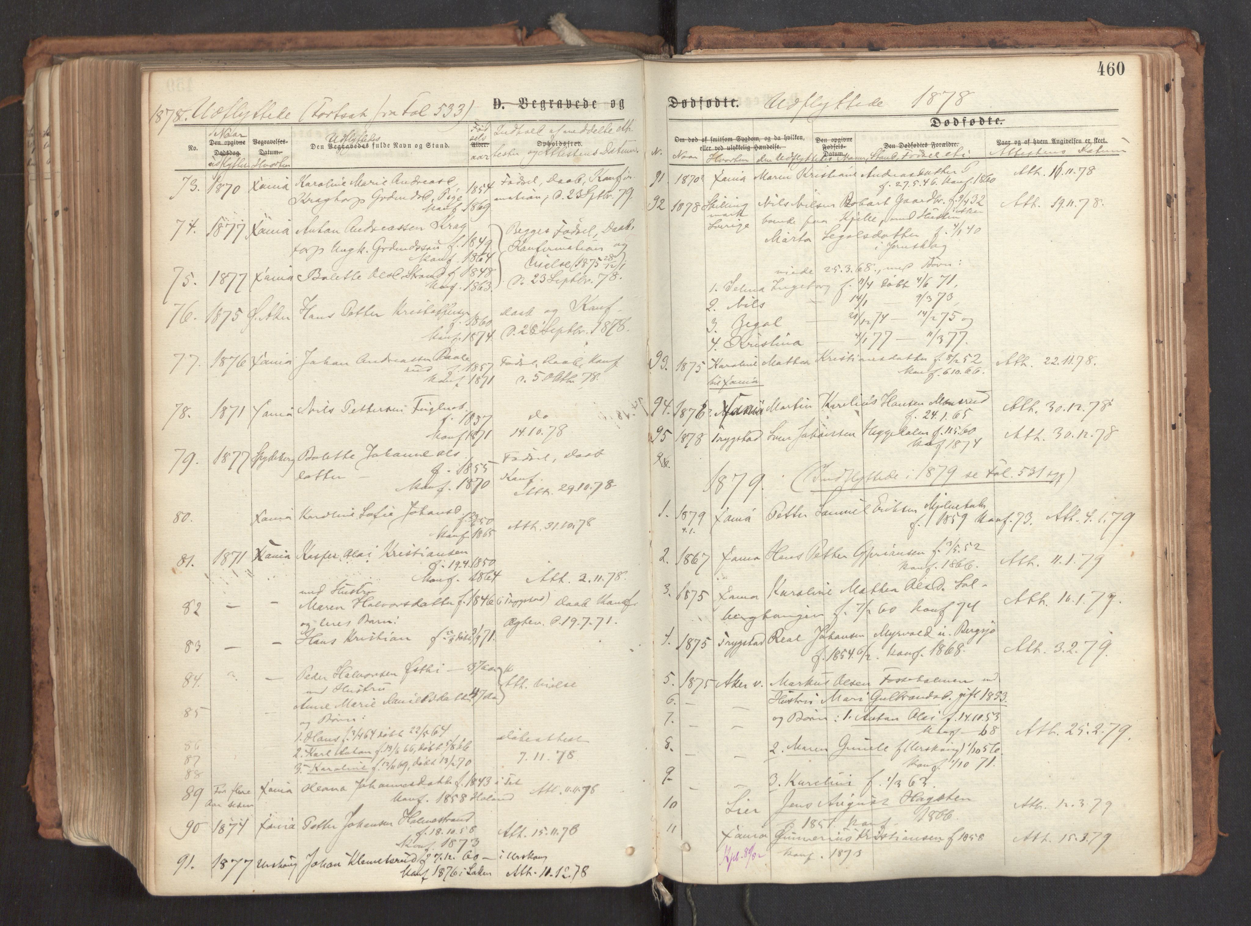 Høland prestekontor Kirkebøker, SAO/A-10346a/F/Fa/L0012.a: Parish register (official) no. I 12A, 1869-1879, p. 460