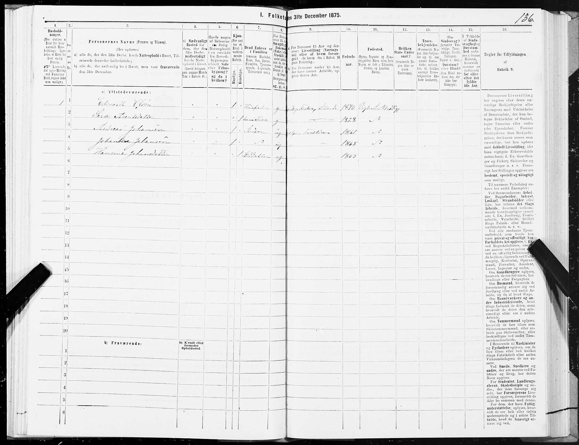 SAT, 1875 census for 1751P Nærøy, 1875, p. 4136