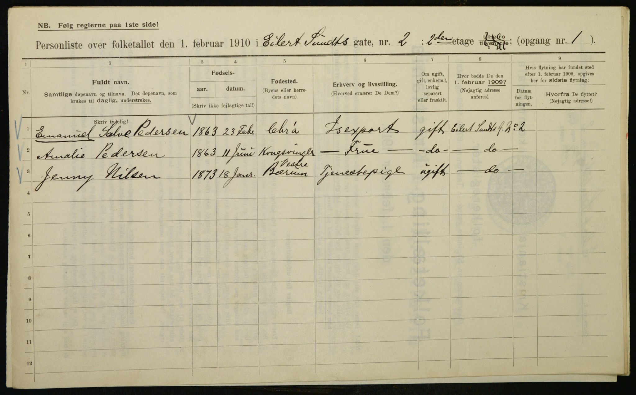 OBA, Municipal Census 1910 for Kristiania, 1910, p. 17810