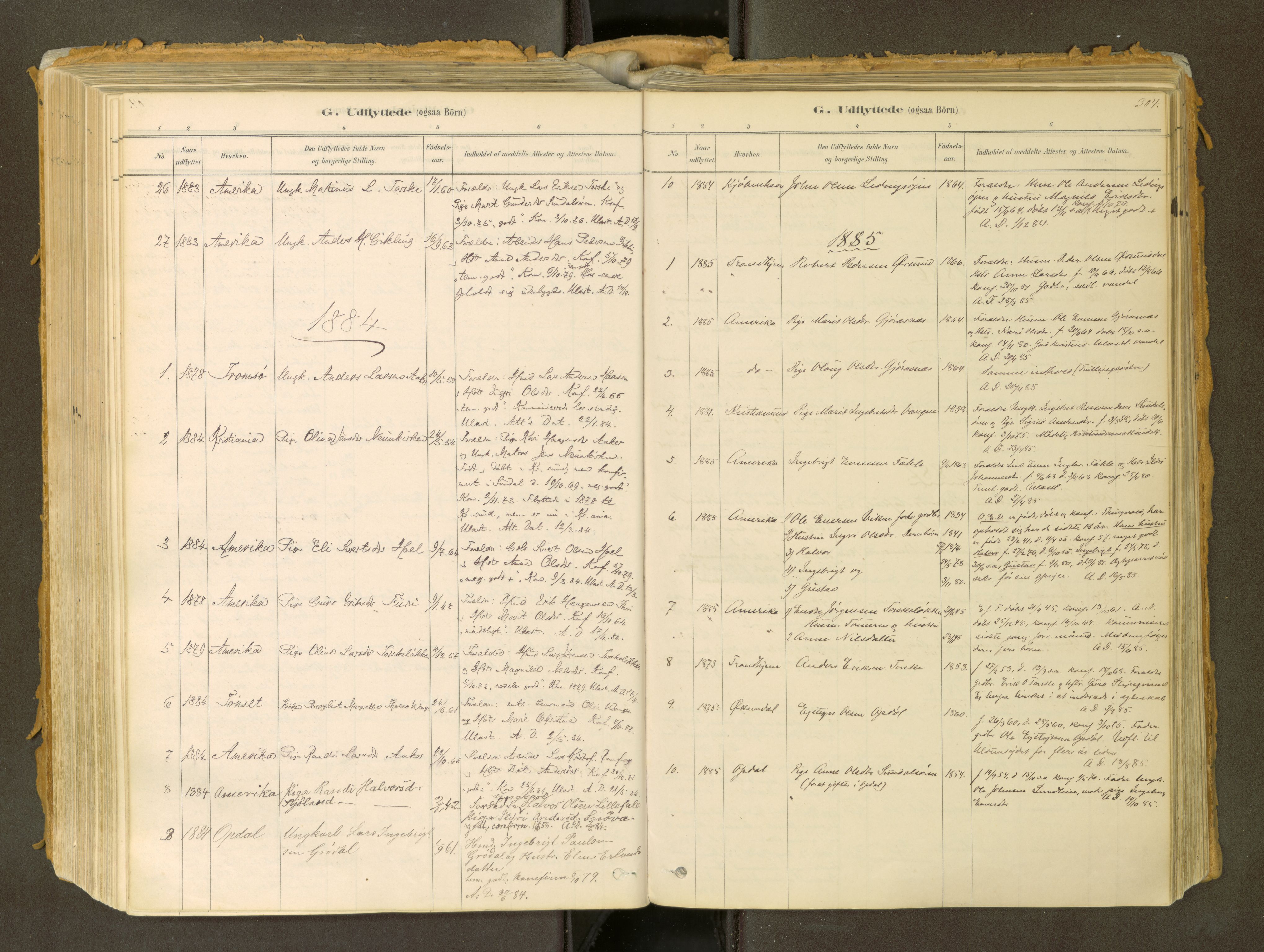 Sunndal sokneprestkontor, SAT/A-1085/1/I/I1/I1a: Parish register (official) no. 2, 1877-1914, p. 304