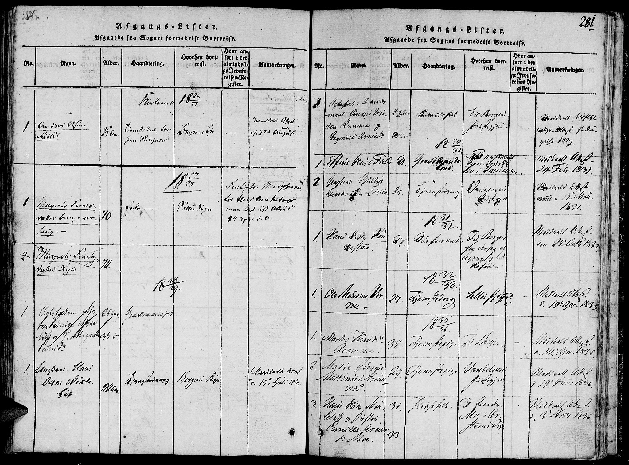 Ministerialprotokoller, klokkerbøker og fødselsregistre - Møre og Romsdal, AV/SAT-A-1454/503/L0033: Parish register (official) no. 503A01, 1816-1841, p. 281