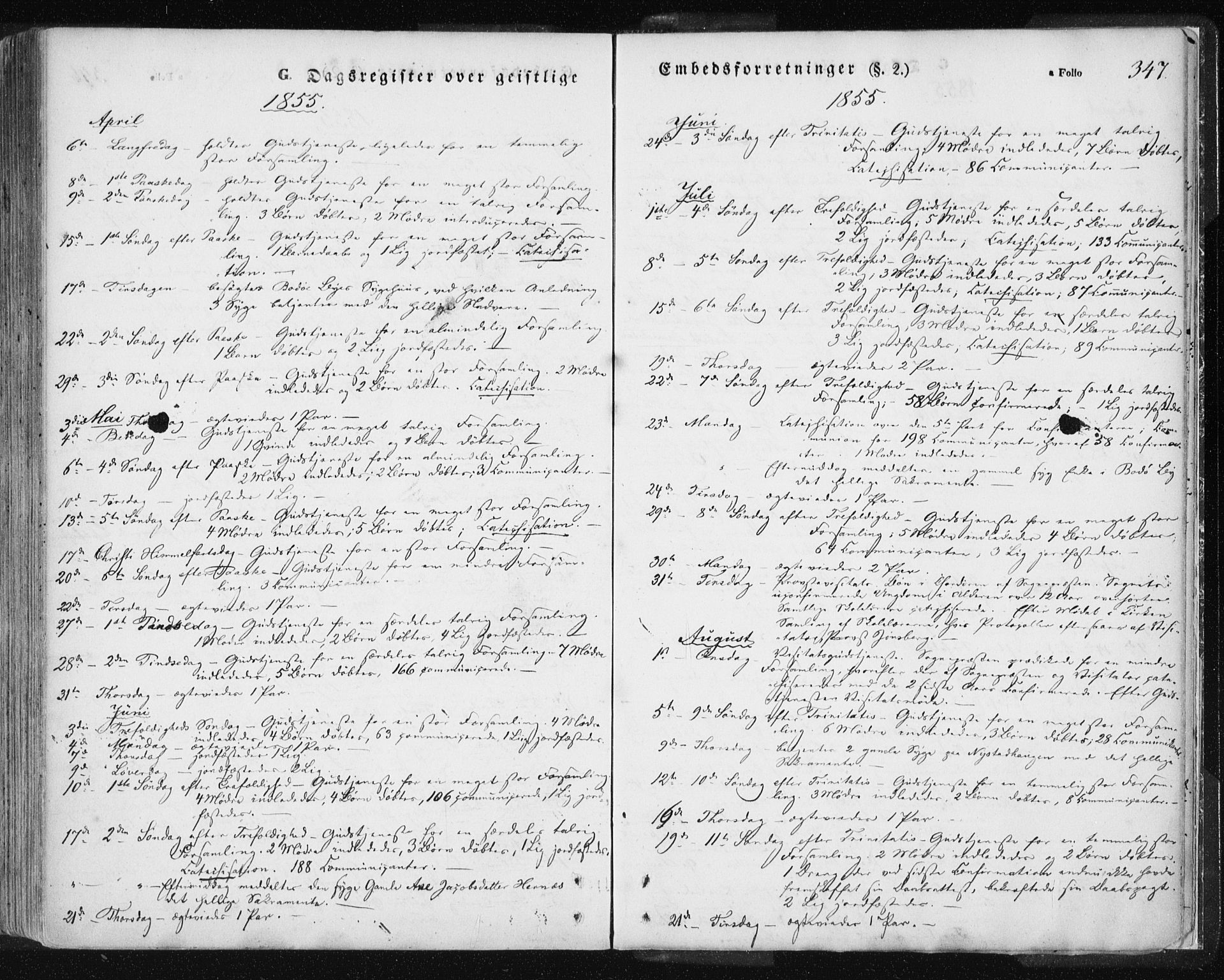 Ministerialprotokoller, klokkerbøker og fødselsregistre - Nordland, SAT/A-1459/801/L0007: Parish register (official) no. 801A07, 1845-1863, p. 347