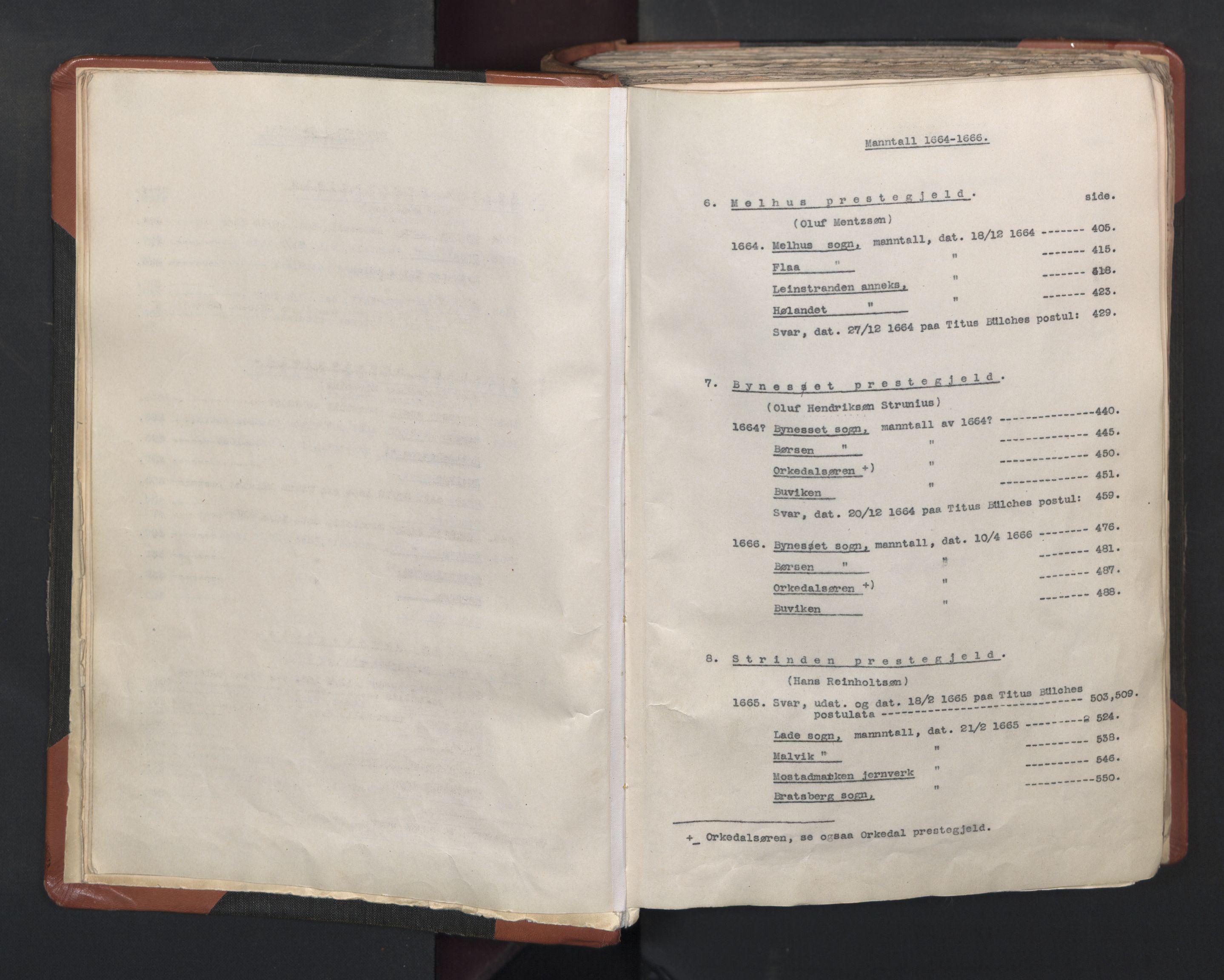 RA, Vicar's Census 1664-1666, no. 31: Dalane deanery, 1664-1666