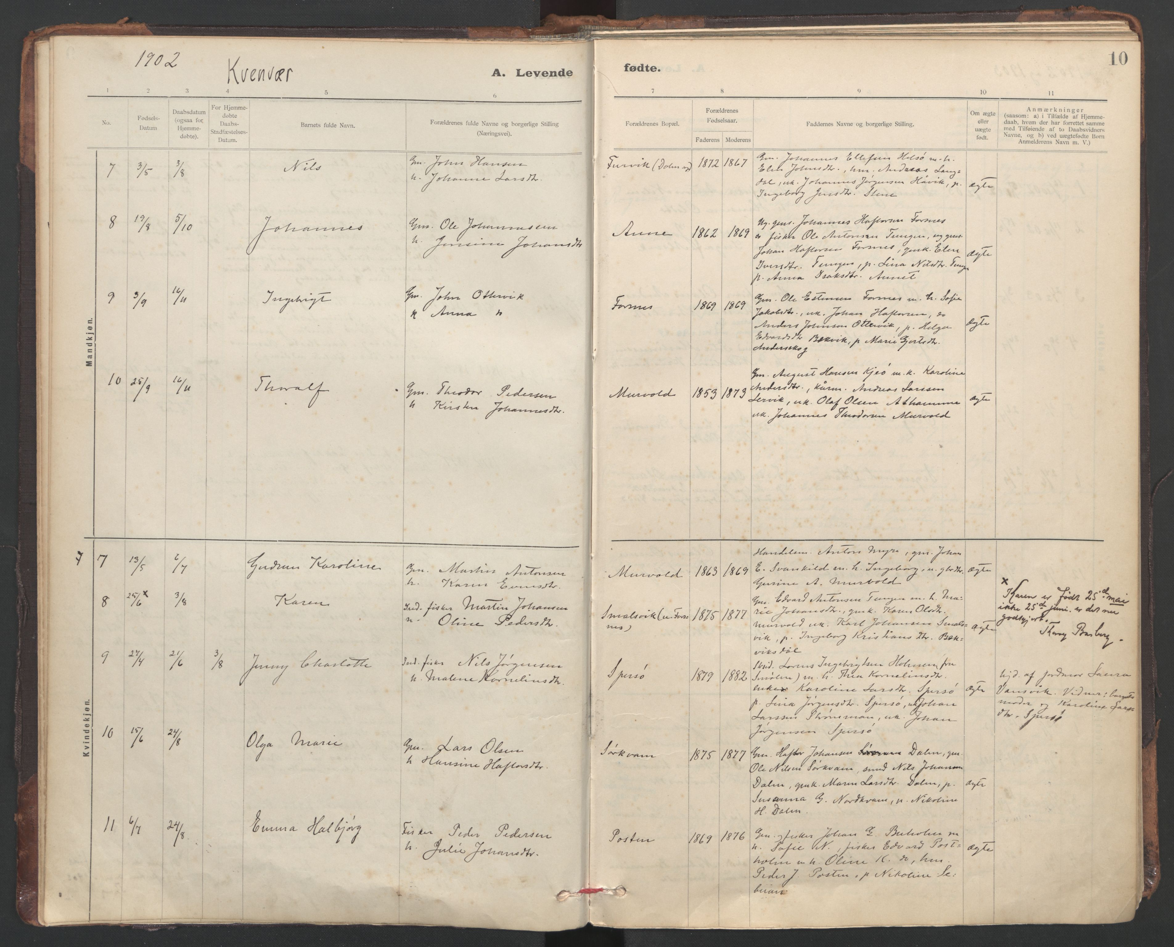 Ministerialprotokoller, klokkerbøker og fødselsregistre - Sør-Trøndelag, SAT/A-1456/635/L0552: Parish register (official) no. 635A02, 1899-1919, p. 10
