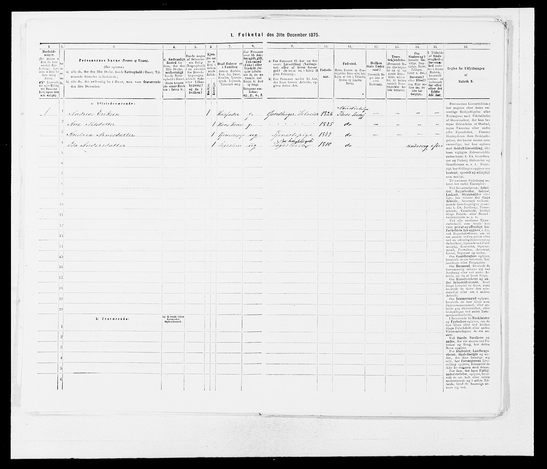 SAB, 1875 census for 1432P Førde, 1875, p. 1326