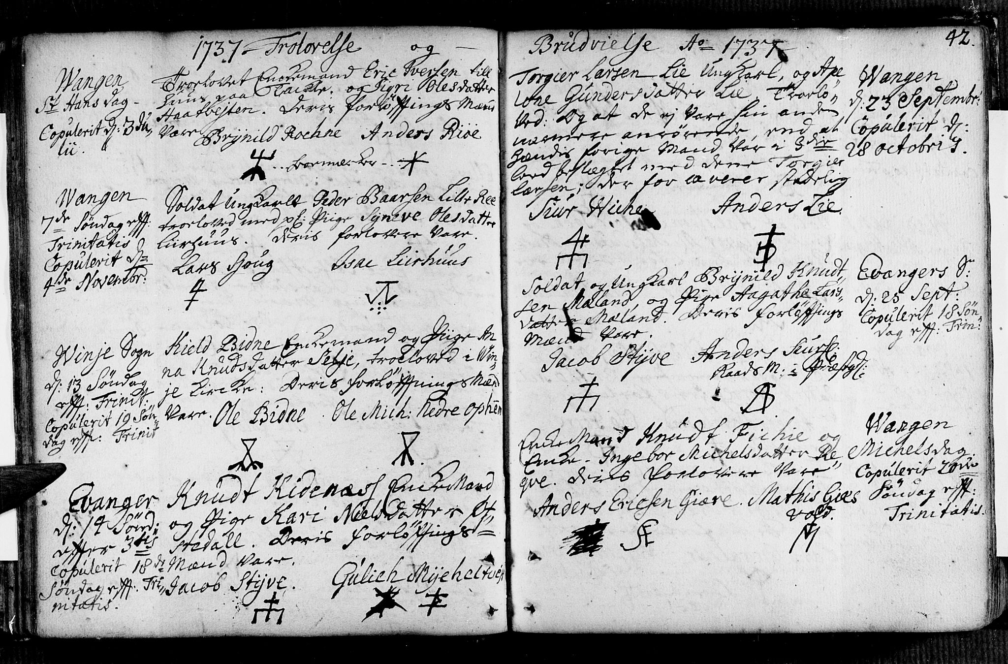 Voss sokneprestembete, AV/SAB-A-79001/H/Haa: Parish register (official) no. A 7, 1731-1773, p. 42