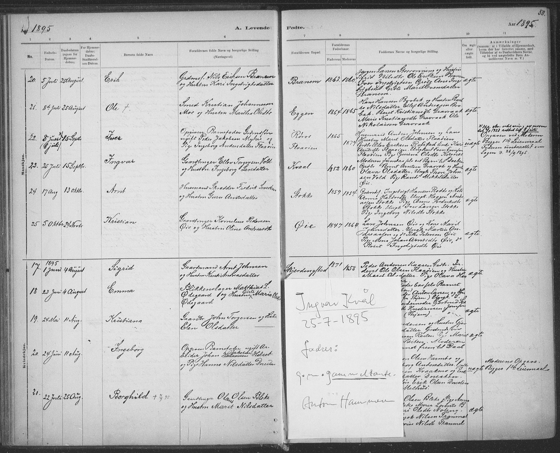 Ministerialprotokoller, klokkerbøker og fødselsregistre - Sør-Trøndelag, AV/SAT-A-1456/691/L1085: Parish register (official) no. 691A17, 1887-1908, p. 50