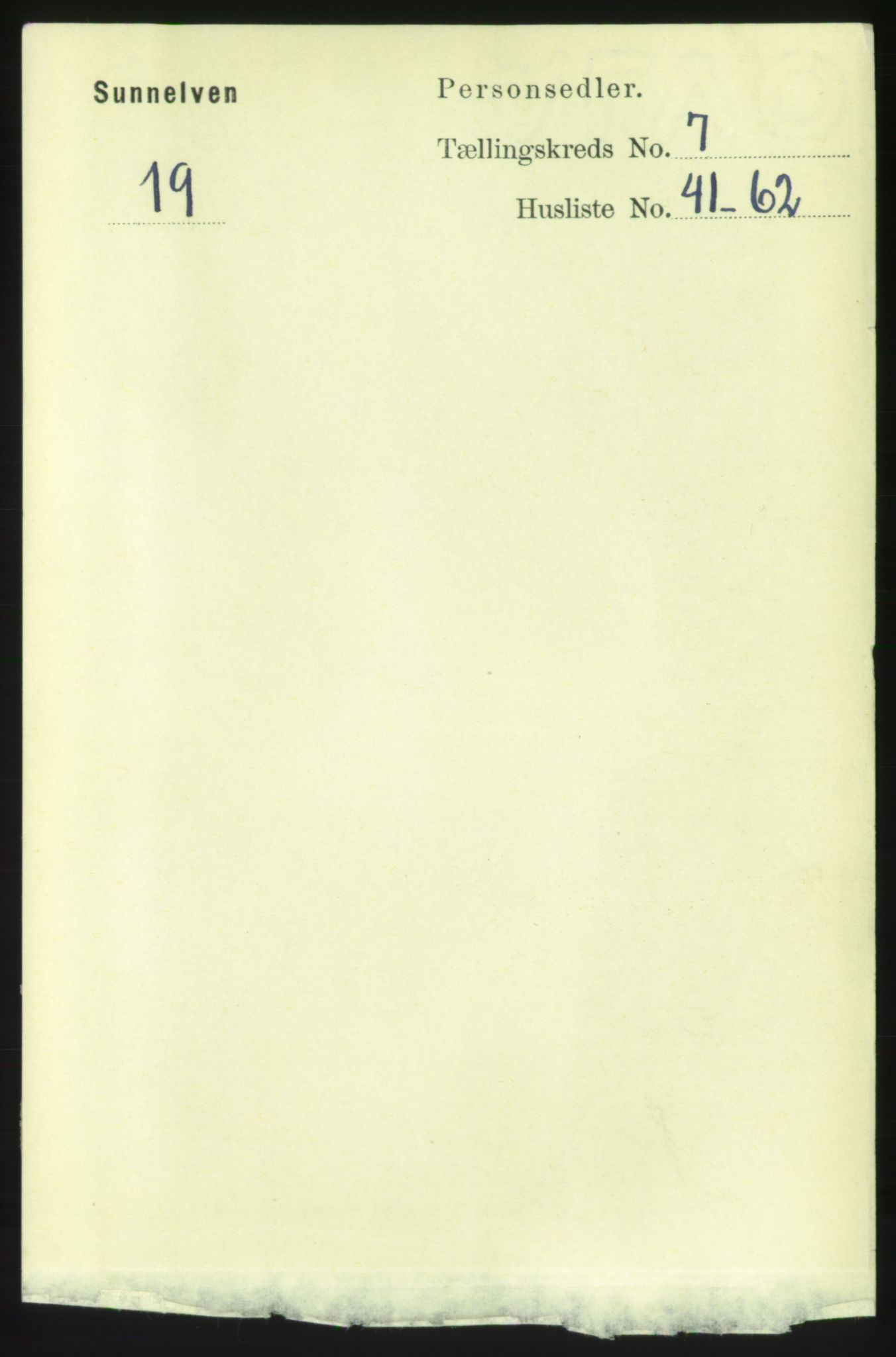 RA, 1891 census for 1523 Sunnylven, 1891, p. 2084